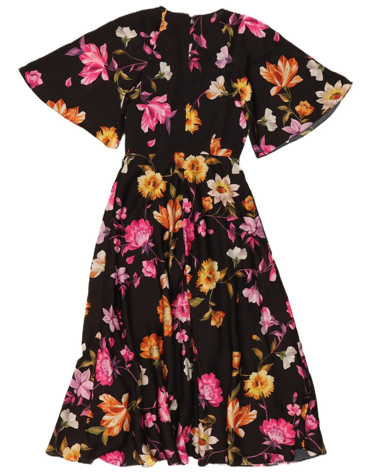 Ted Baker Womens A-Line Dress Size 0 2XS Black Floral Polyester - Image 2