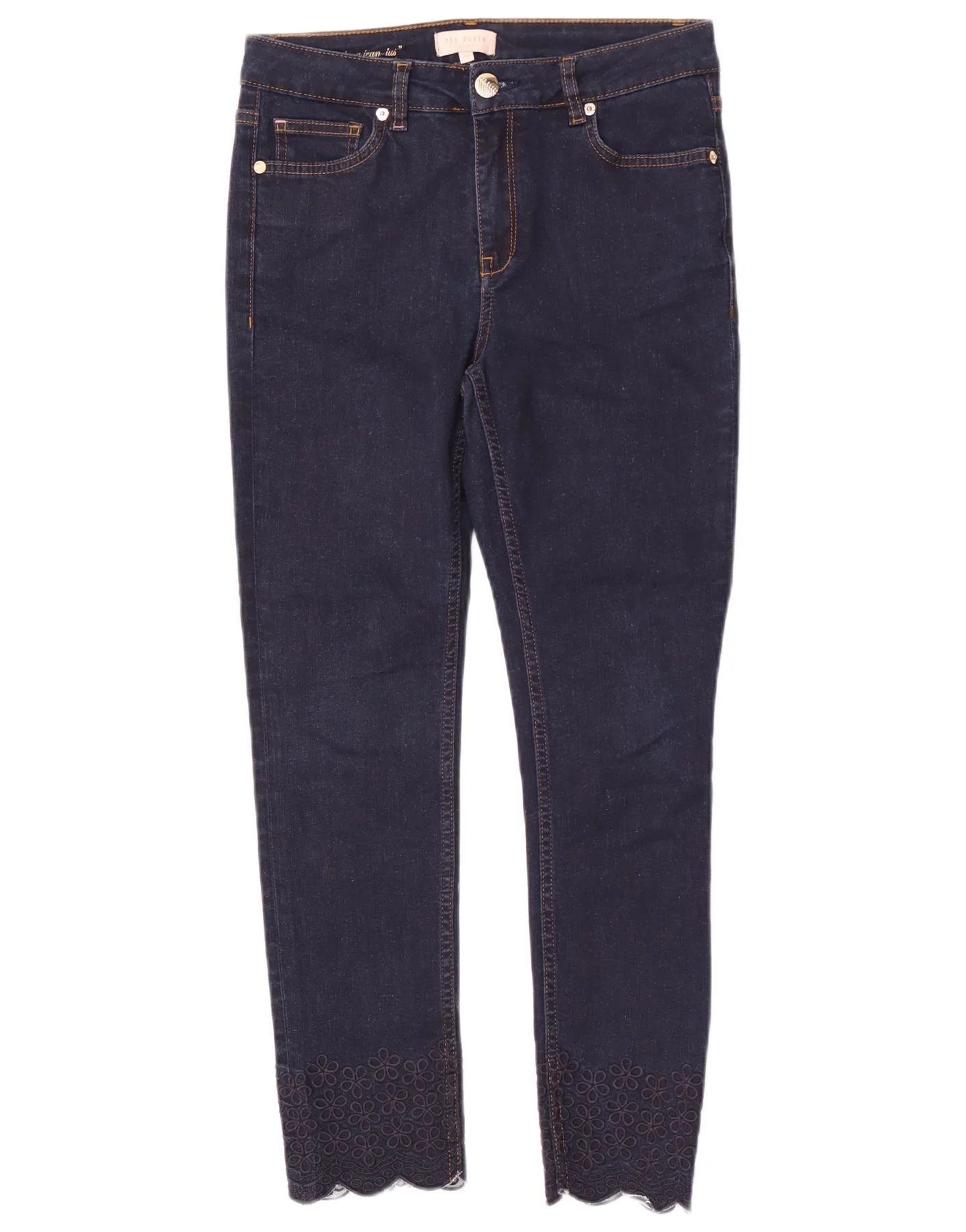 Ted Baker Womens Slim Jeans W28 L26 Navy Blue Floral
