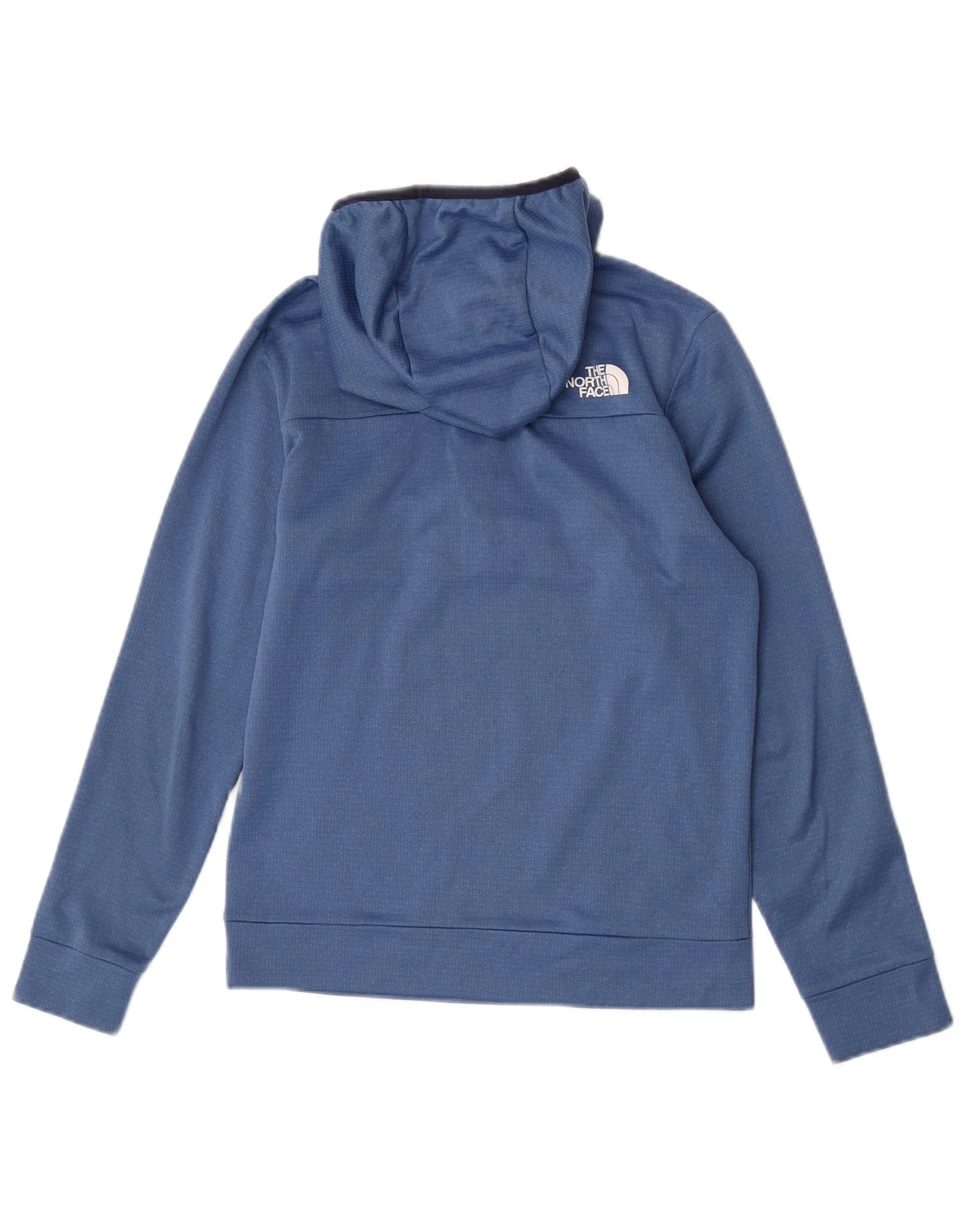 The North Face Boys Graphic Hoodie Jumper 14-15 Years XL Blue Colourblock - Image 2
