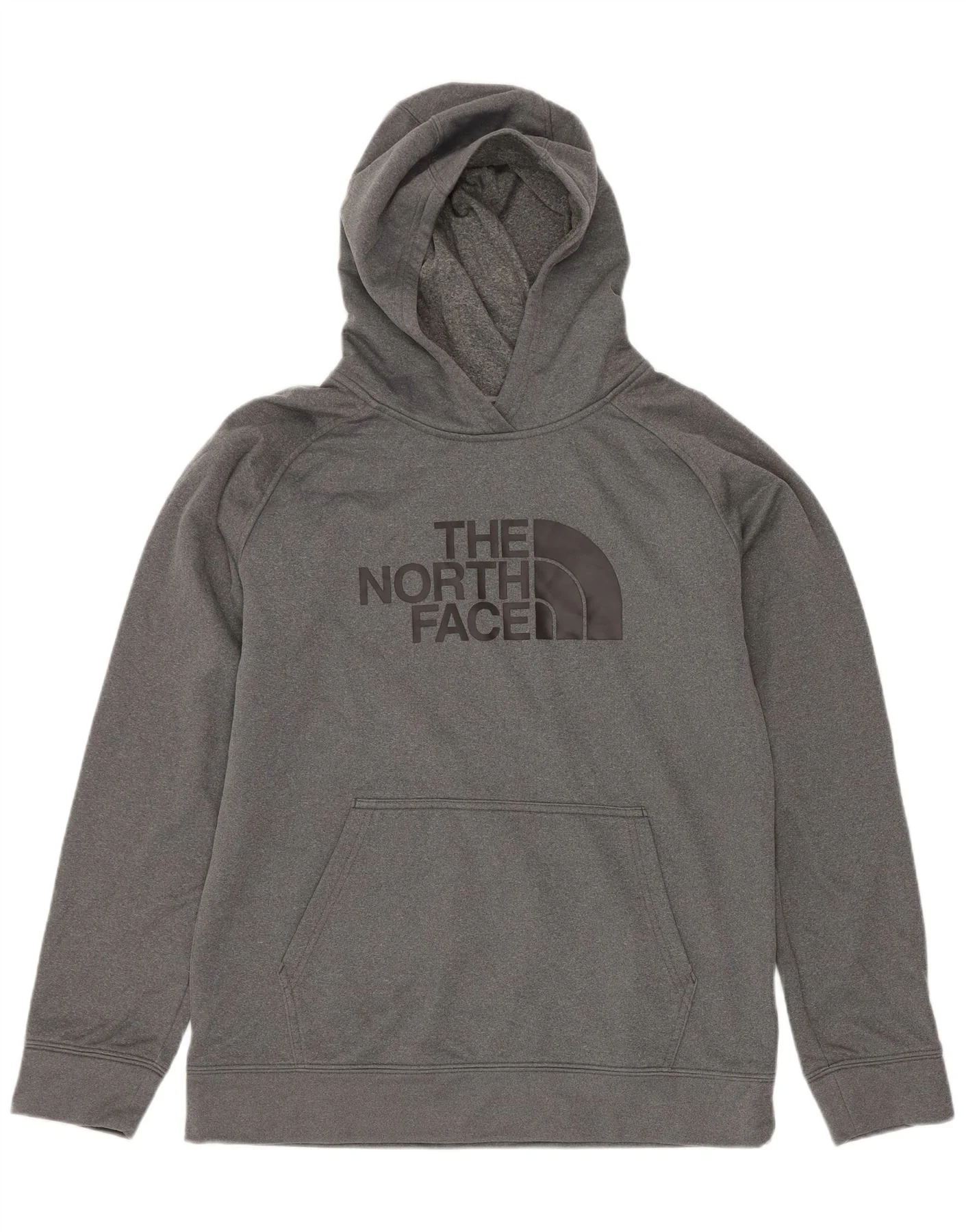 The North Face Boys Graphic Hoodie Jumper 14-15 Years XL Grey Polyester