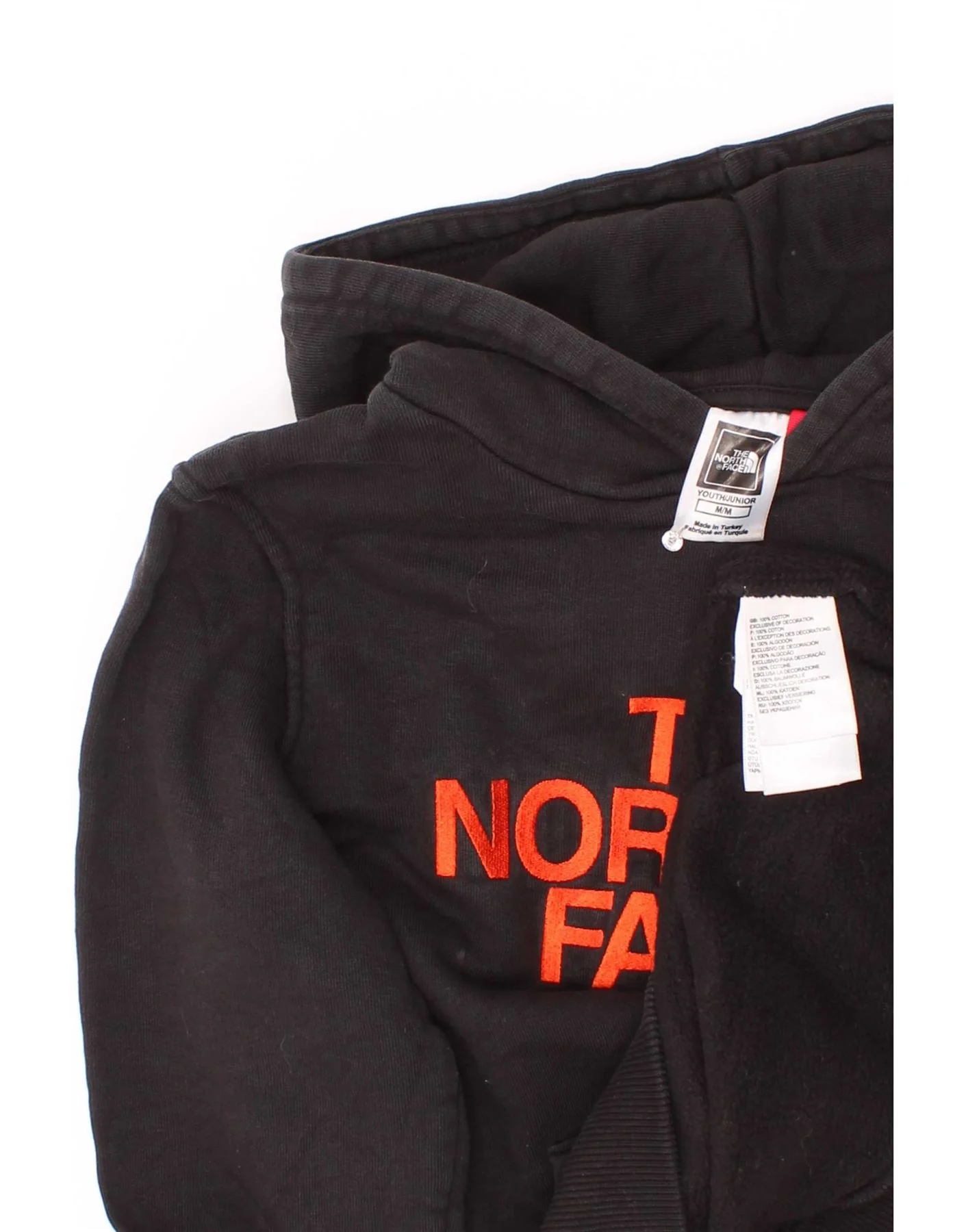 The North Face Boys Graphic Hoodie Jumper 9-10 Years Medium Black Cotton - Image 3