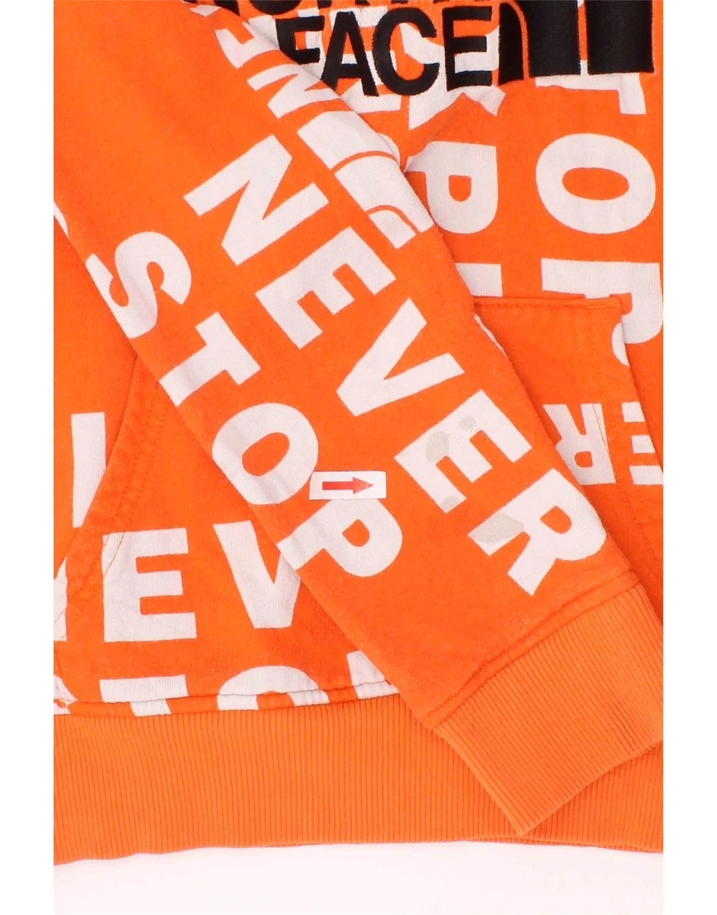 The North Face Boys Graphic Hoodie Jumper 9-10 Years Medium Orange Cotton - Image 4