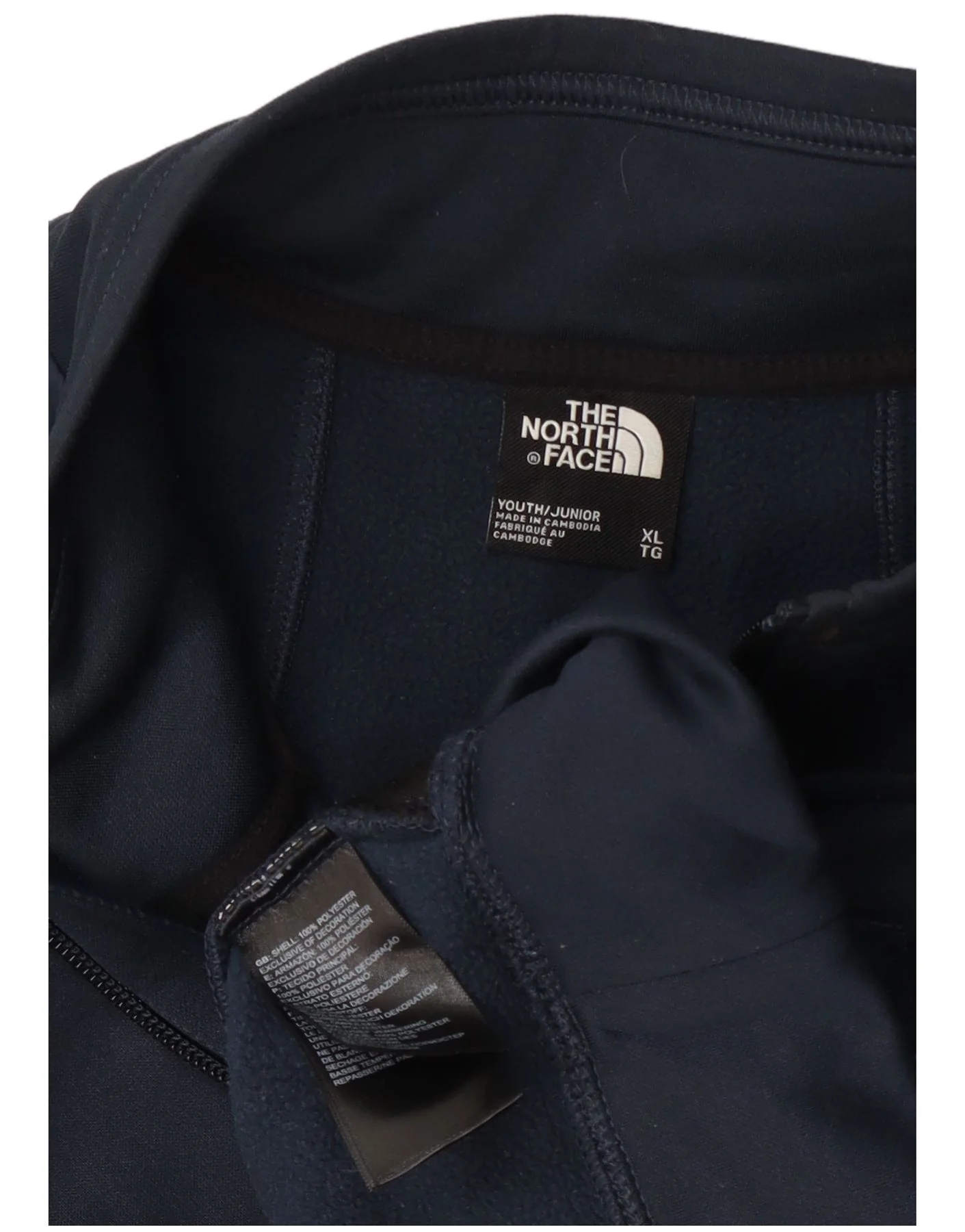 The North Face Boys Zip Neck Sweatshirt Jumper 14-15 Years XL Navy Blue - Image 4