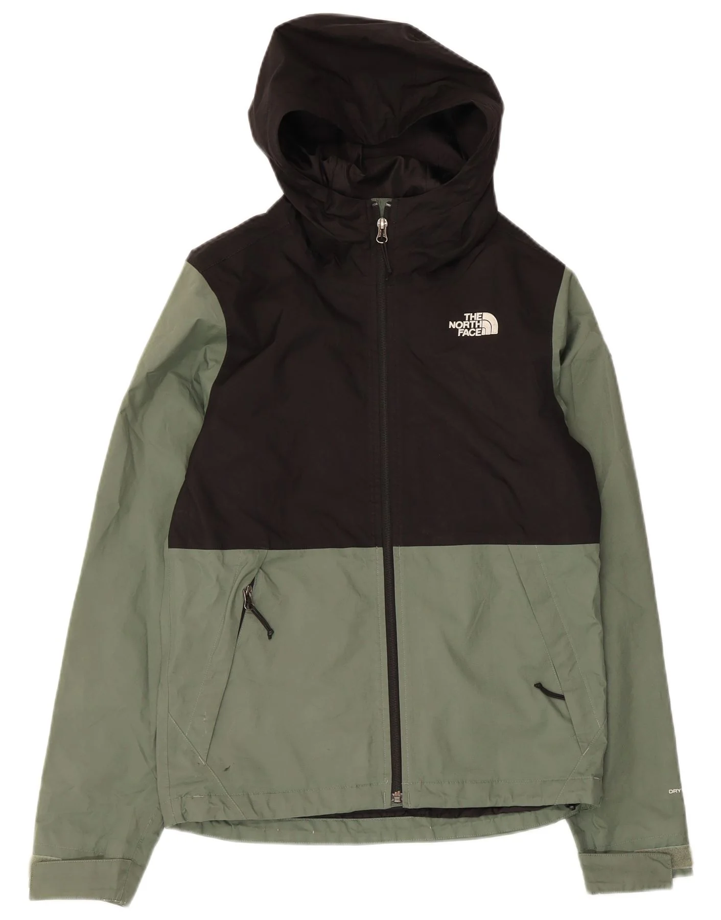 The North Face Mens Dryvent Hooded Rain Jacket UK 34 XS Green Colourblock