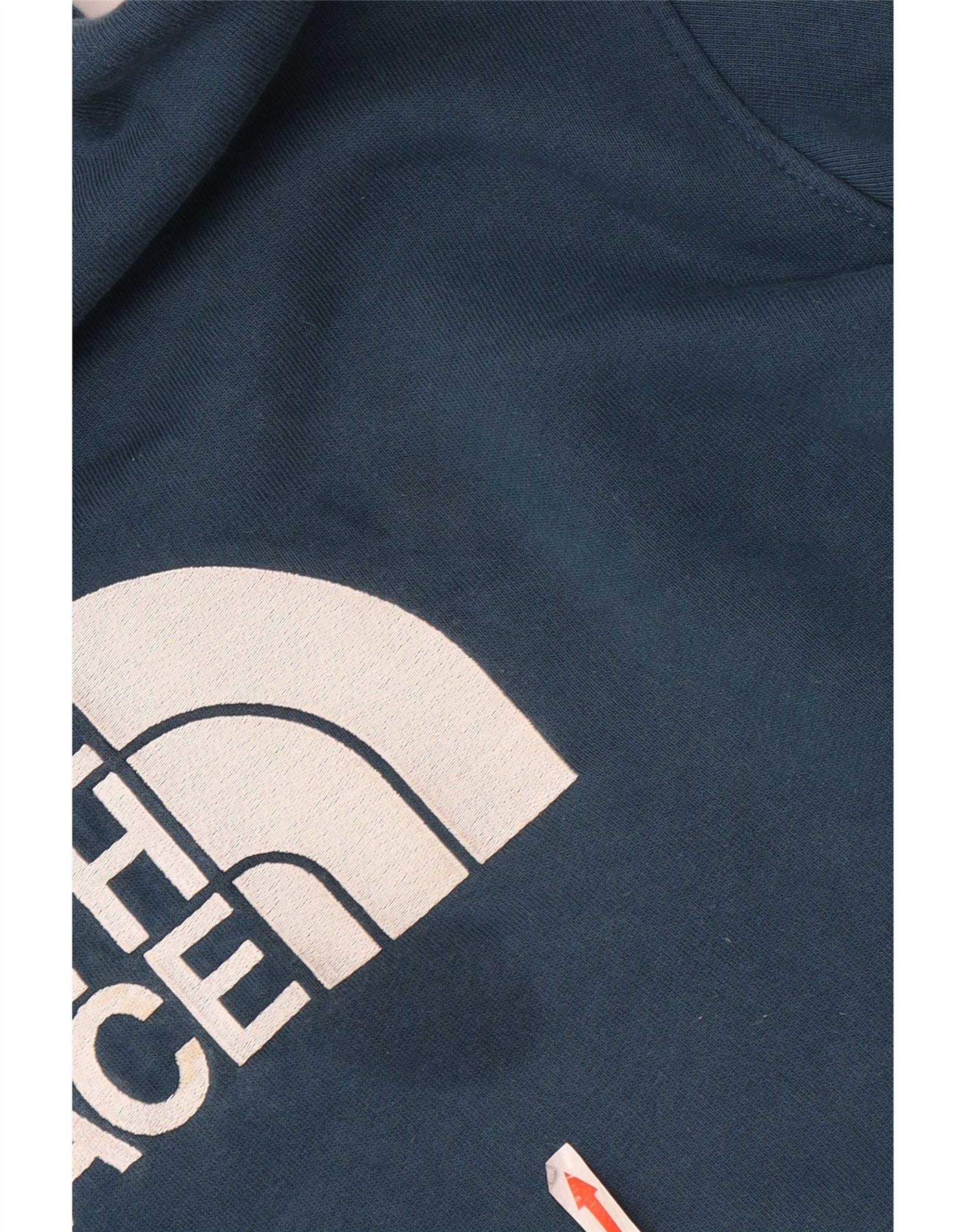 The North Face Mens Graphic Hoodie Jumper Large Blue Cotton - Image 4
