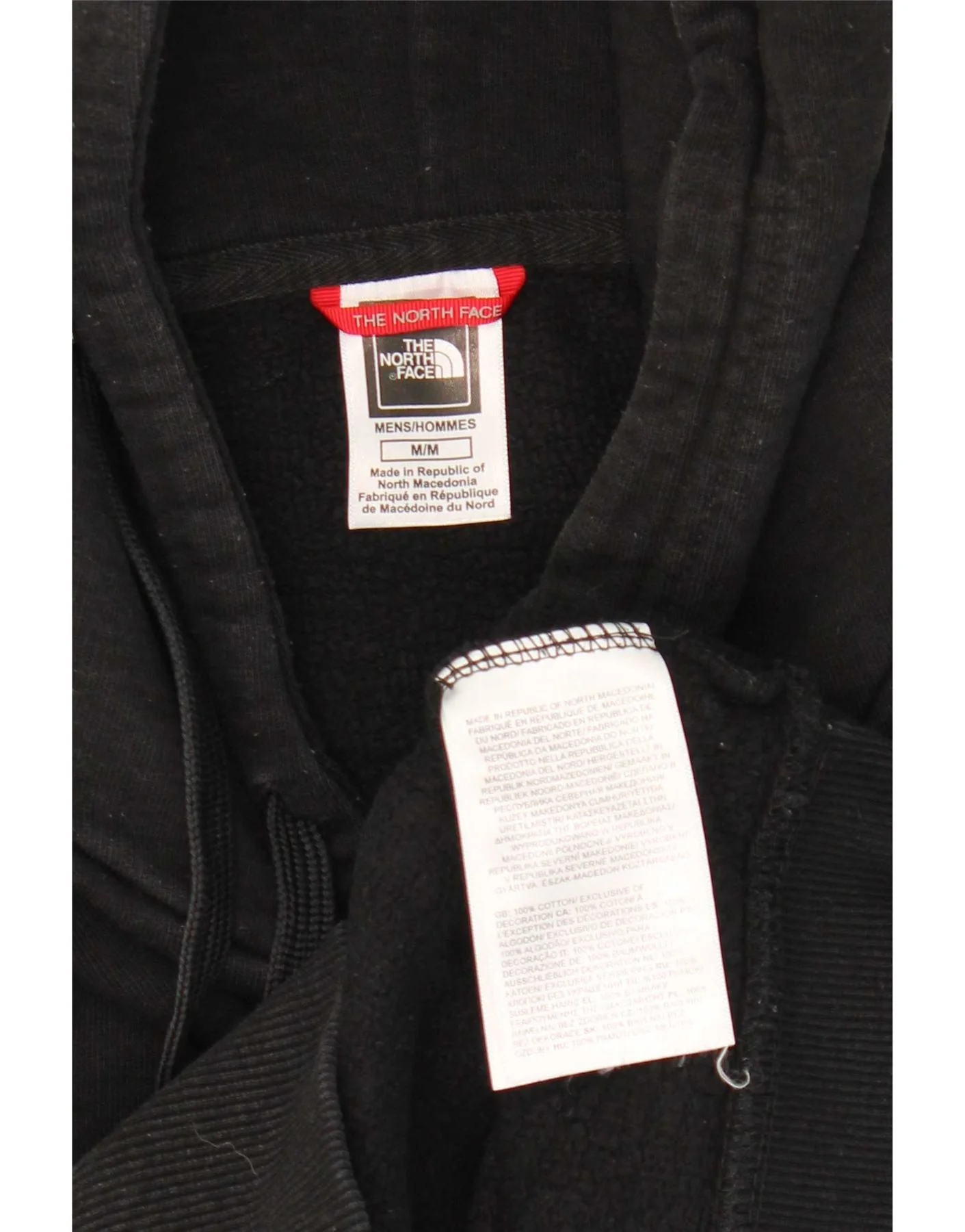 The North Face Mens Graphic Hoodie Jumper Medium Black Cotton - Image 3