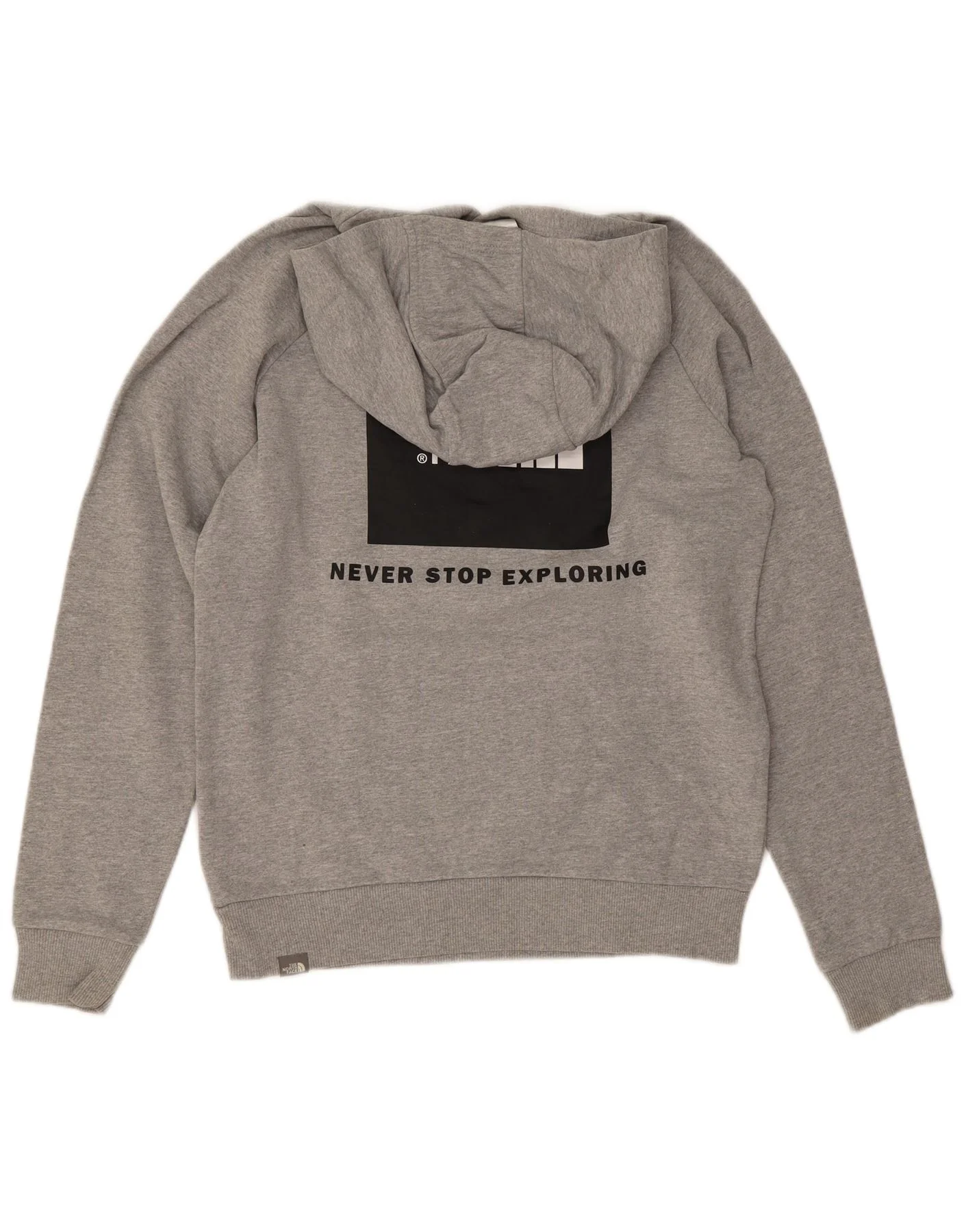 The North Face Mens Graphic Hoodie Jumper Medium Grey Cotton - Image 2