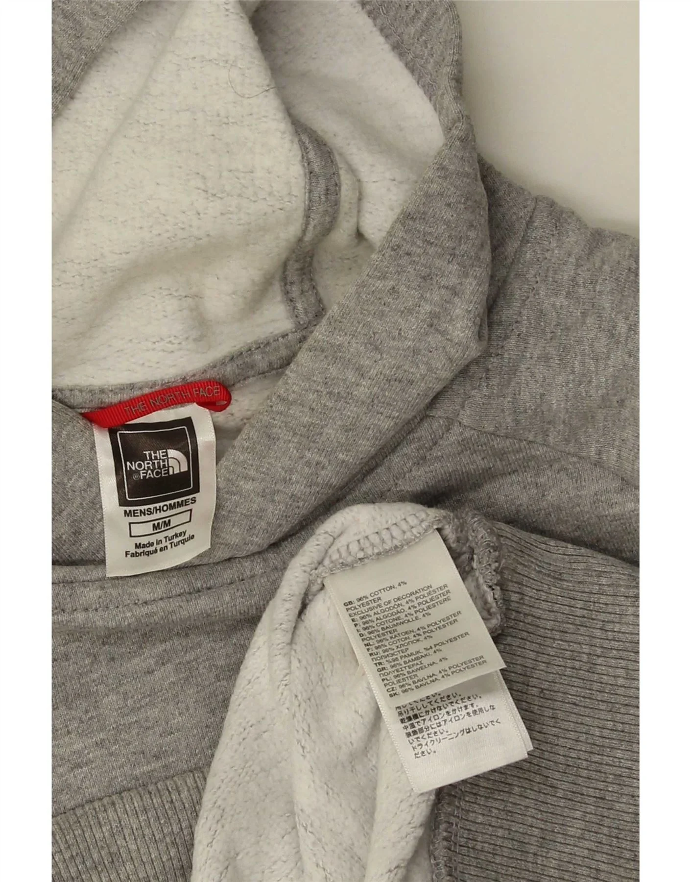 The North Face Mens Graphic Hoodie Jumper Medium Grey Cotton - Image 3