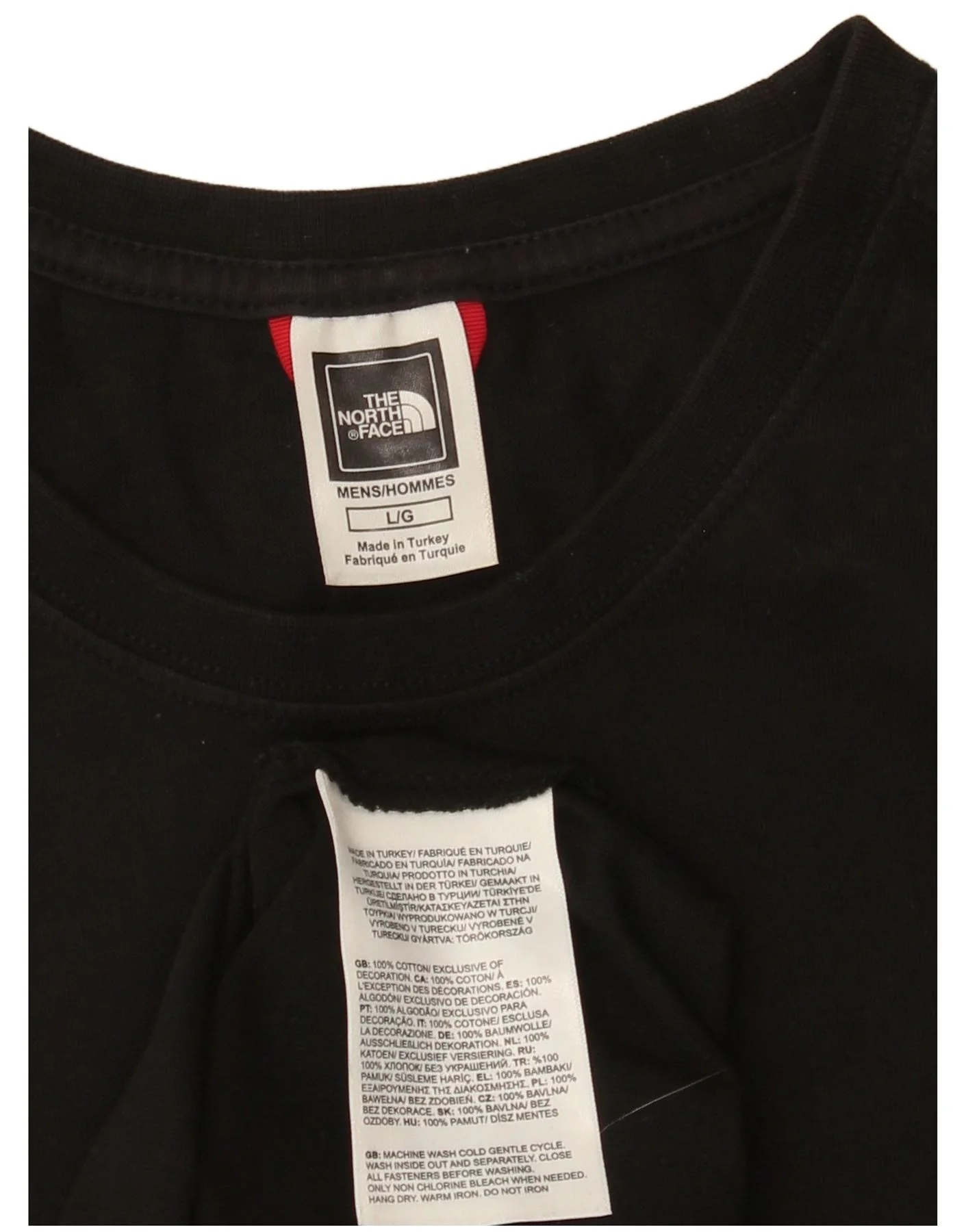 The North Face Mens Graphic T-Shirt Top Large Black Cotton - Image 3