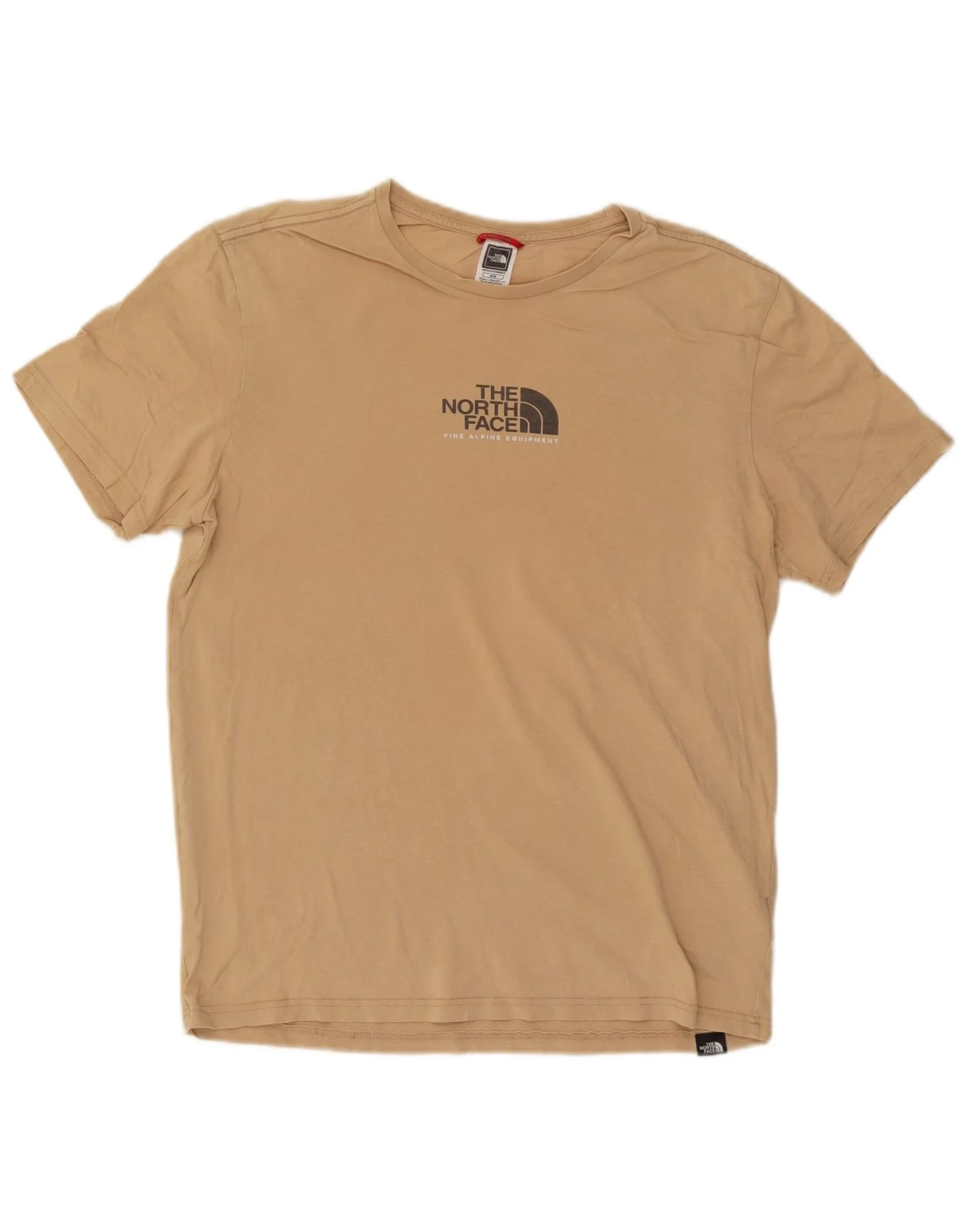 The North Face Mens Graphic T-Shirt Top Medium Beige Cotton