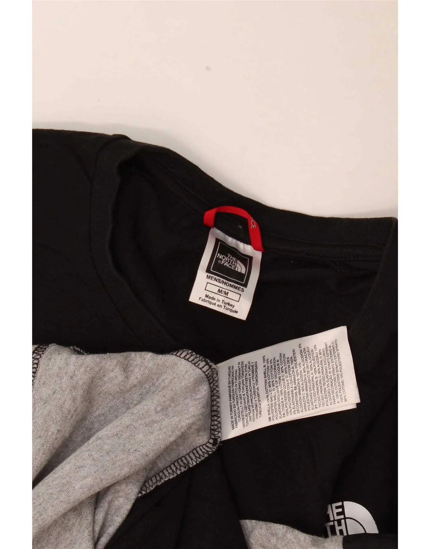 The North Face Mens Graphic T-Shirt Top Medium Black Colourblock Cotton - Image 4
