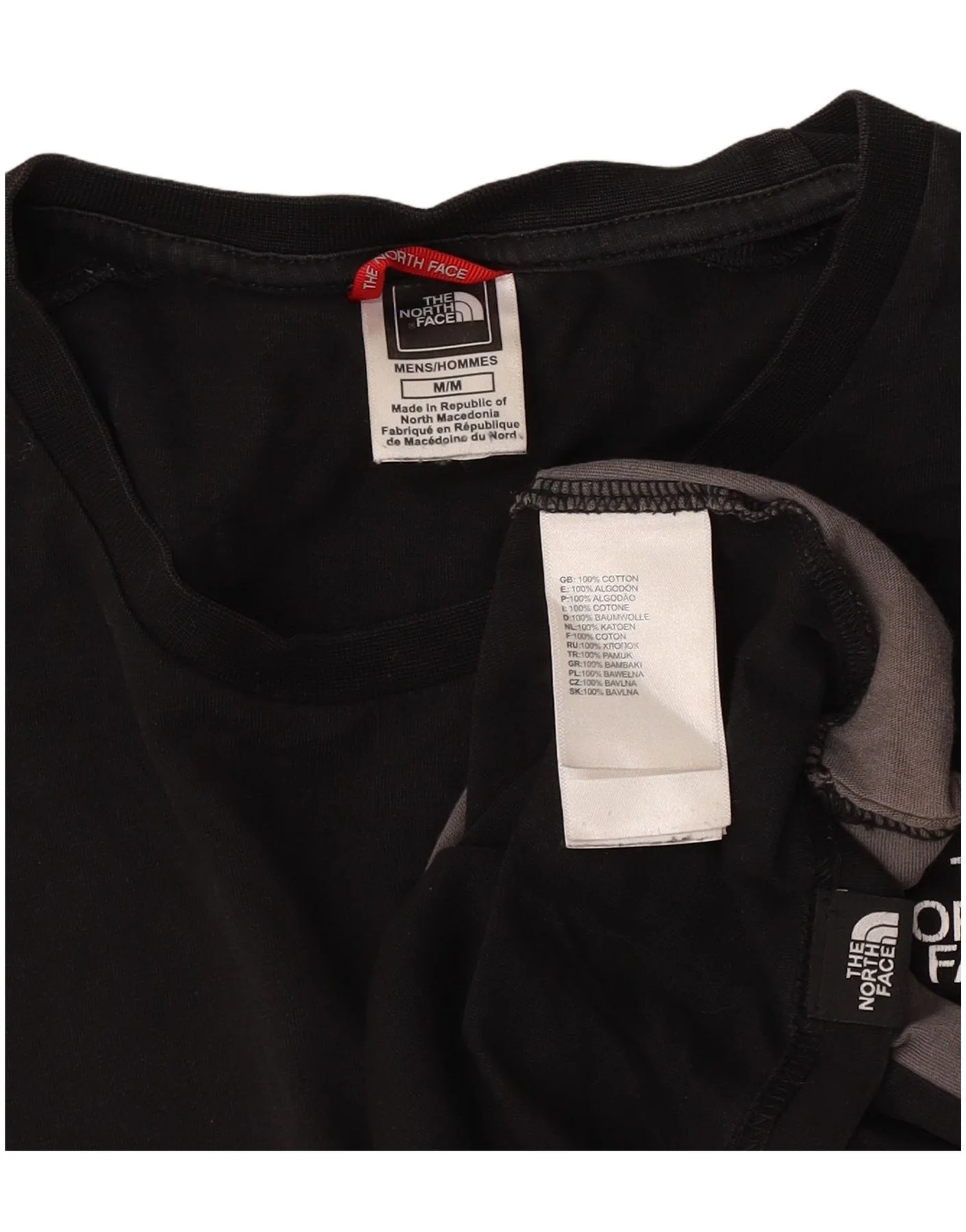 The North Face Mens Graphic T-Shirt Top Medium Black Colourblock Cotton - Image 4