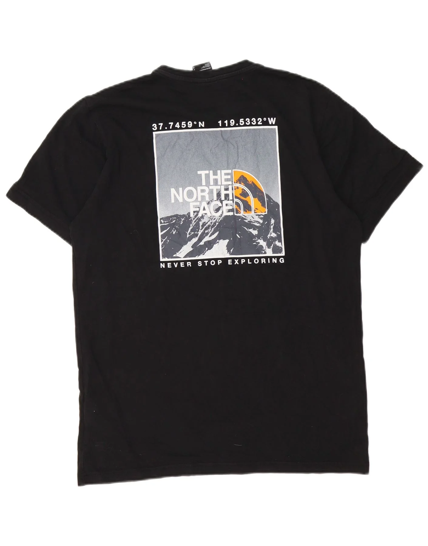 The North Face Mens Graphic T-Shirt Top Medium Black Cotton - Image 2