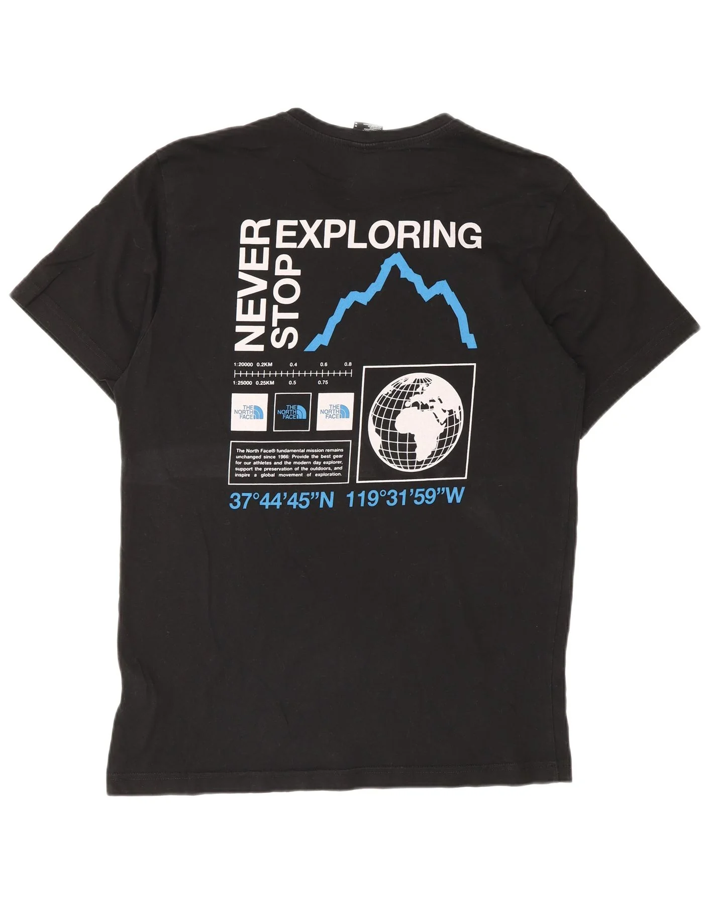 The North Face Mens Graphic T-Shirt Top Medium Black Cotton - Image 2