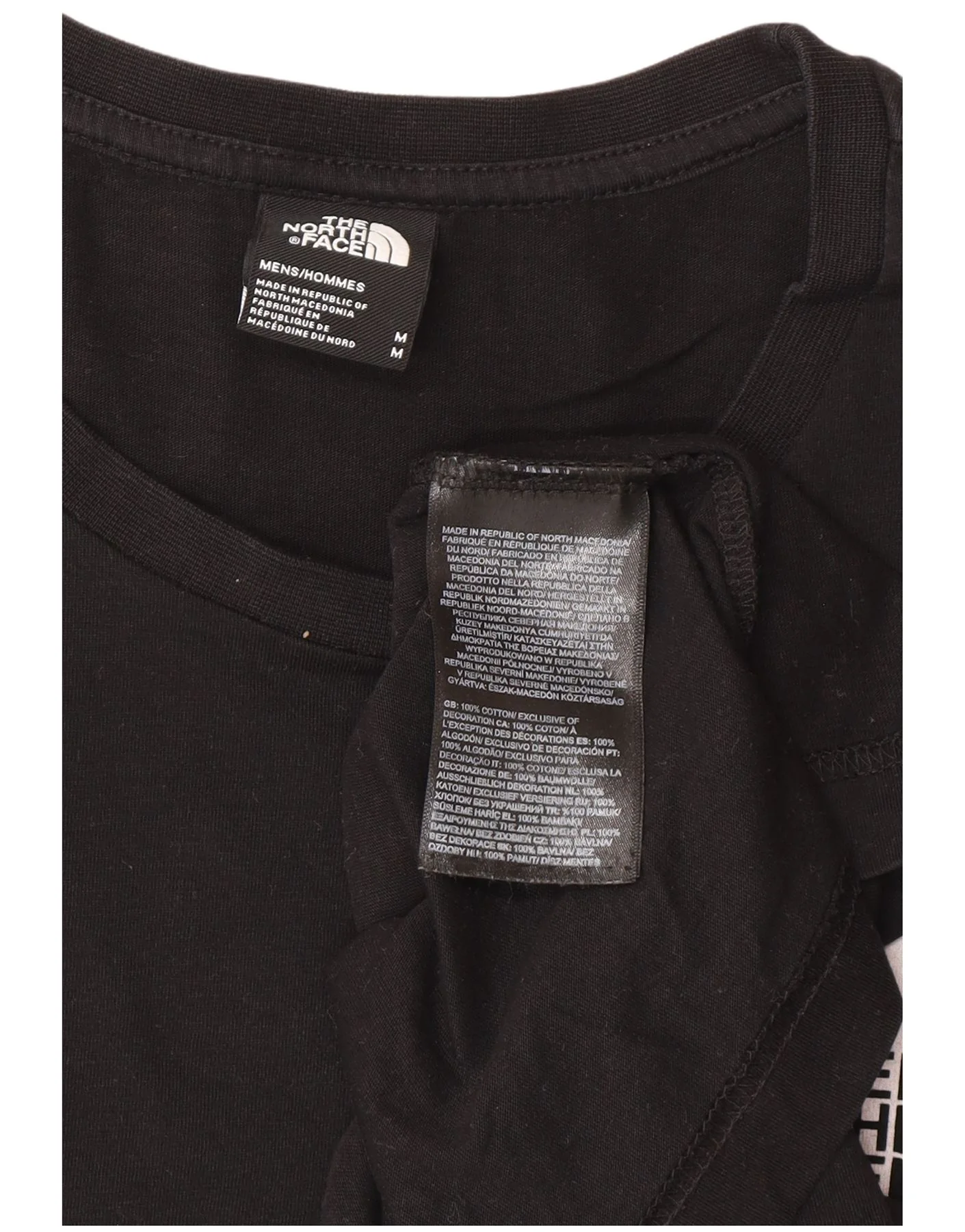 The North Face Mens Graphic T-Shirt Top Medium Black Cotton - Image 3
