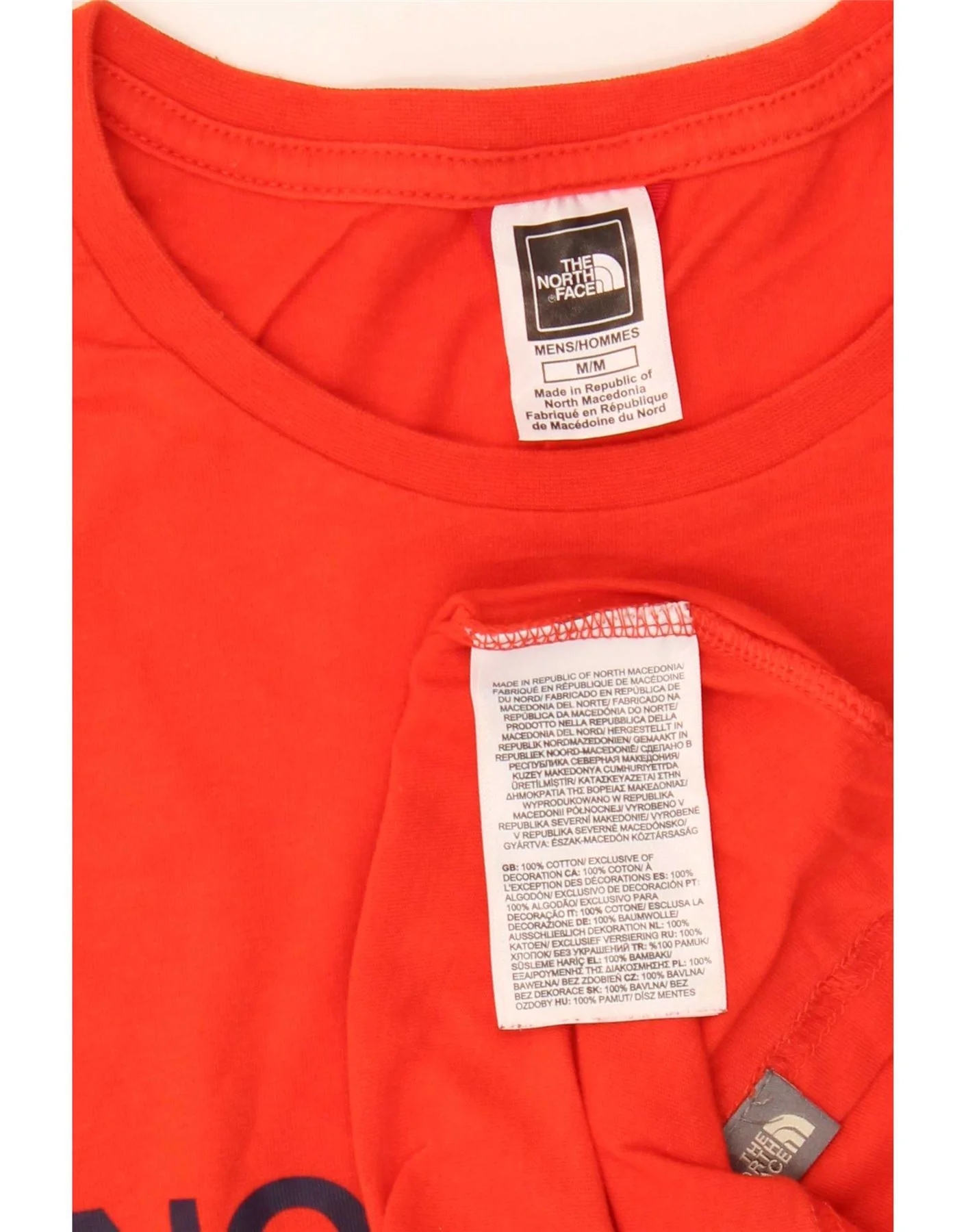 The North Face Mens Graphic T-Shirt Top Medium Red Cotton - Image 3