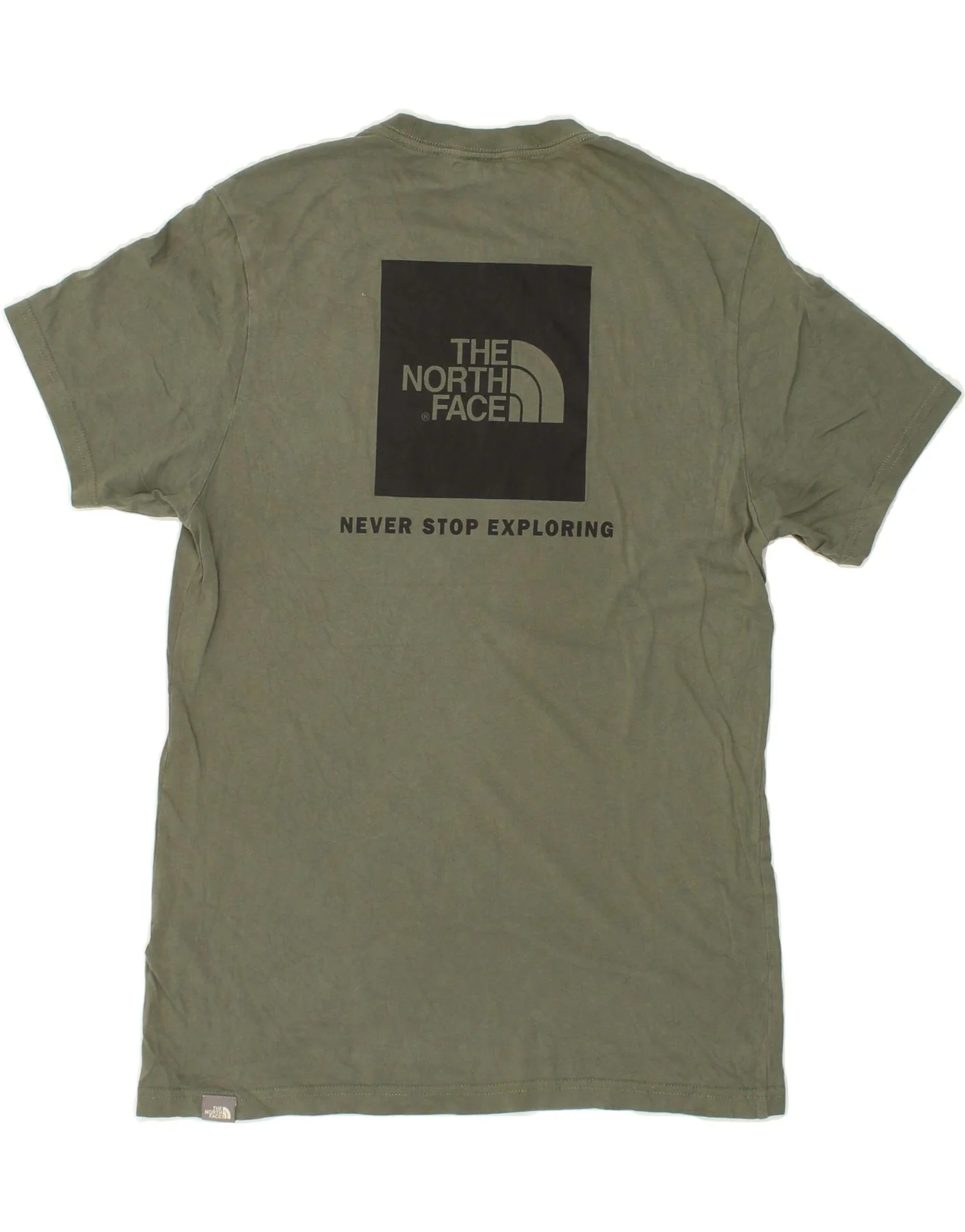 THE NORTH FACE Mens Graphic T-Shirt Top Small Khaki Cotton - Image 2