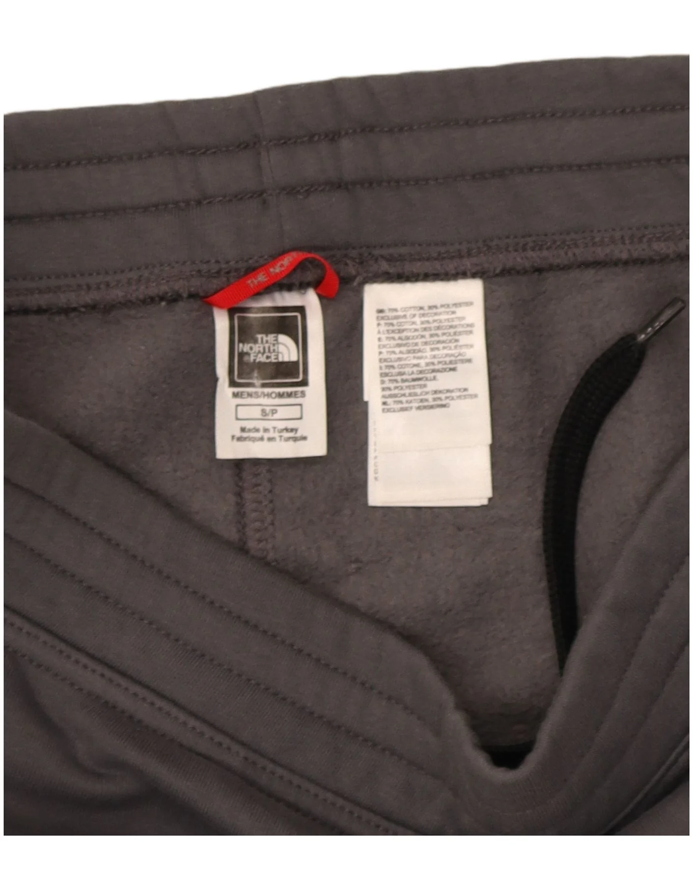 The North Face Mens Graphic Tracksuit Trousers Joggers Small Grey Cotton - Image 3