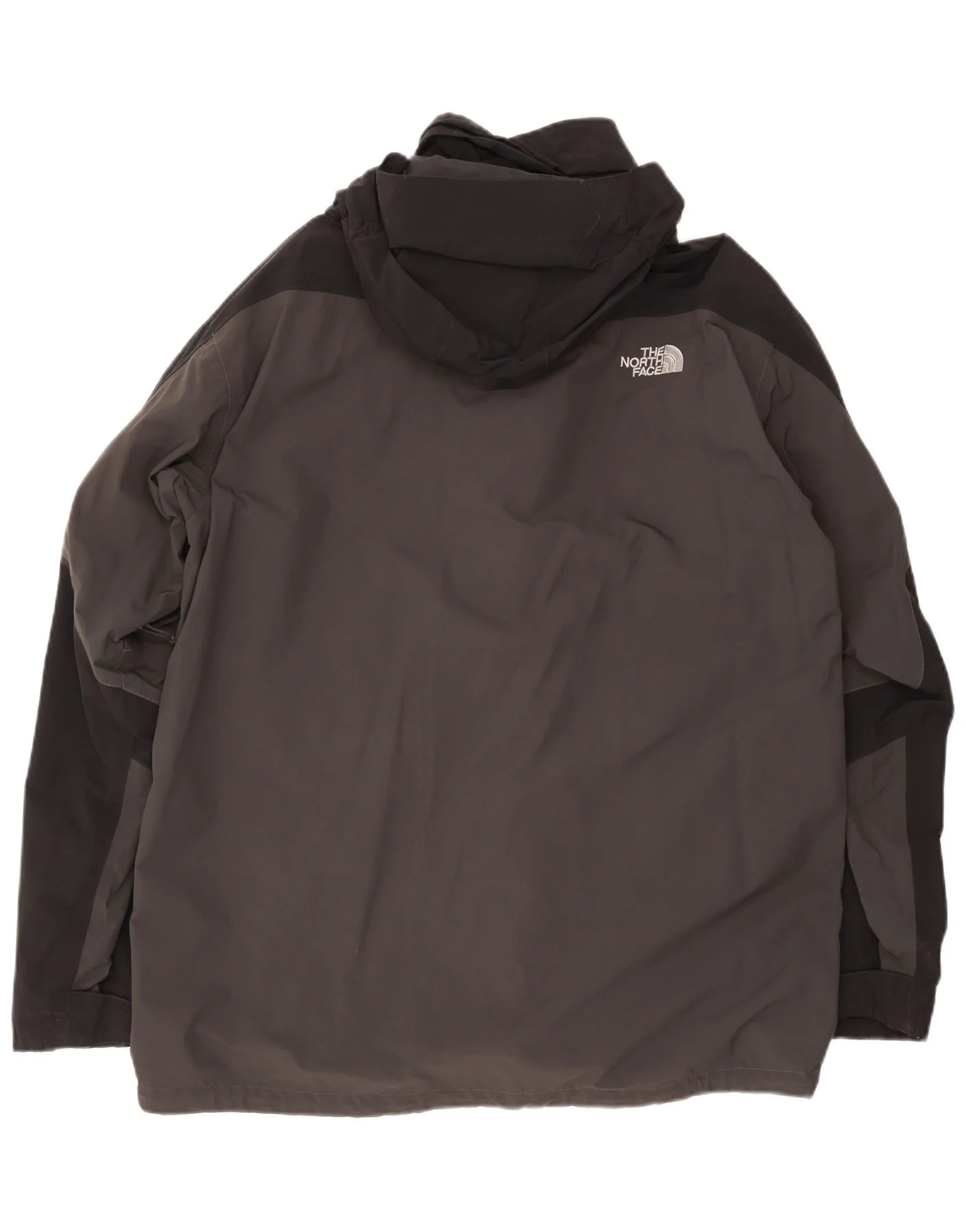 The North Face Mens Hooded Rain Jacket UK 44 2XL Grey Colourblock Polyester - Image 2