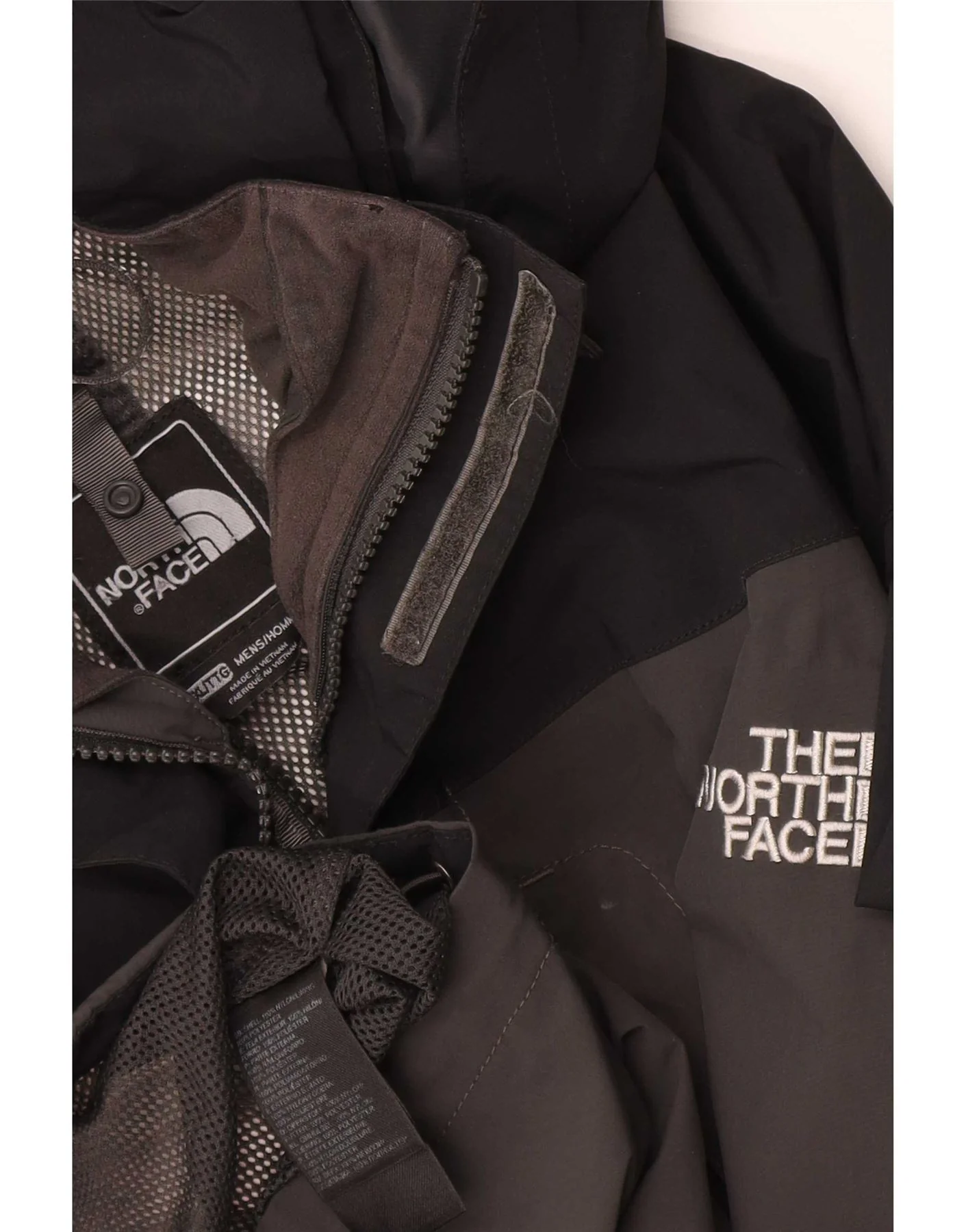 The North Face Mens Hooded Rain Jacket UK 44 2XL Grey Colourblock Polyester - Image 3