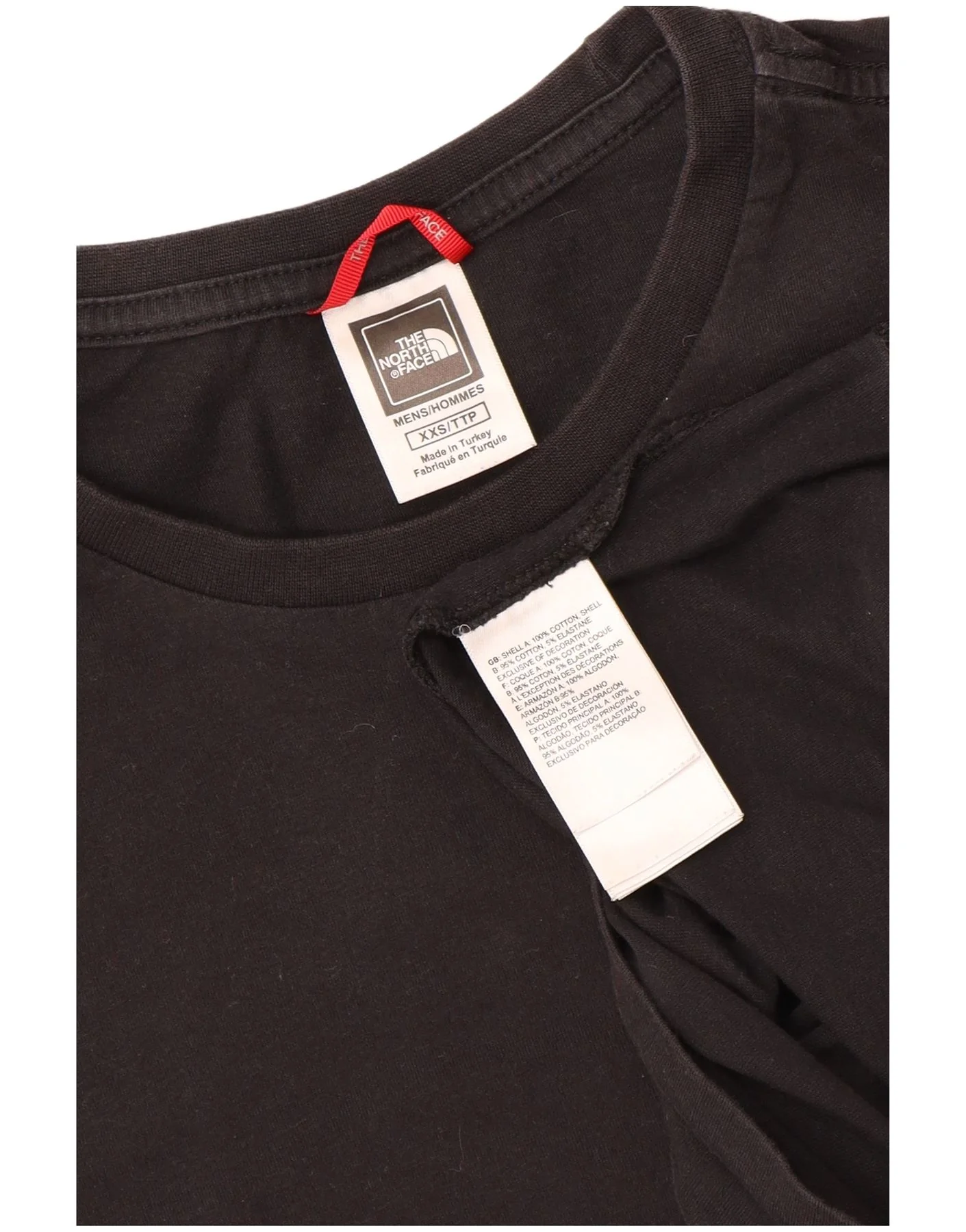 The North Face Mens T-Shirt Top 2XS Black Cotton - Image 3