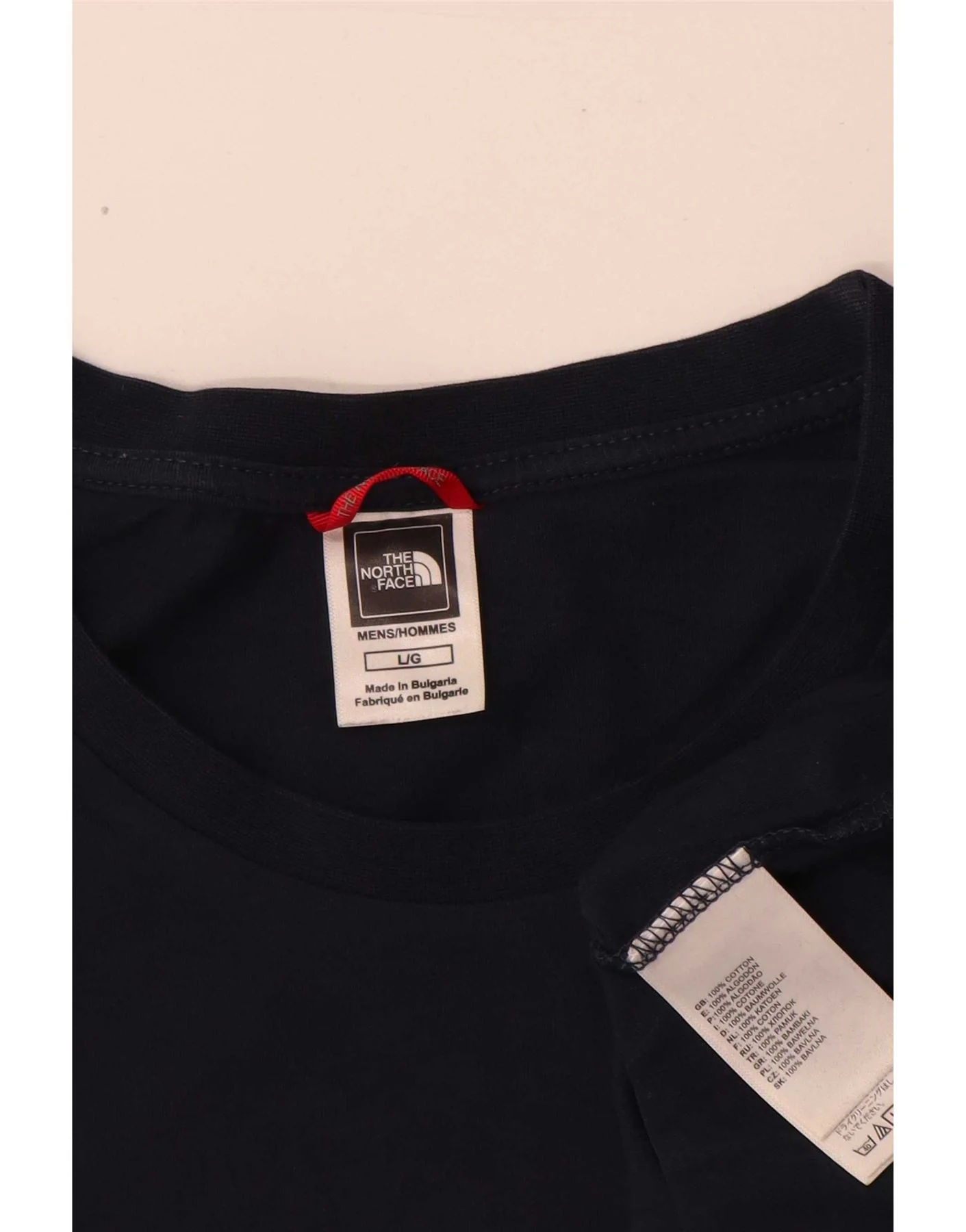 The North Face Mens T-Shirt Top Large Navy Blue Cotton - Image 3