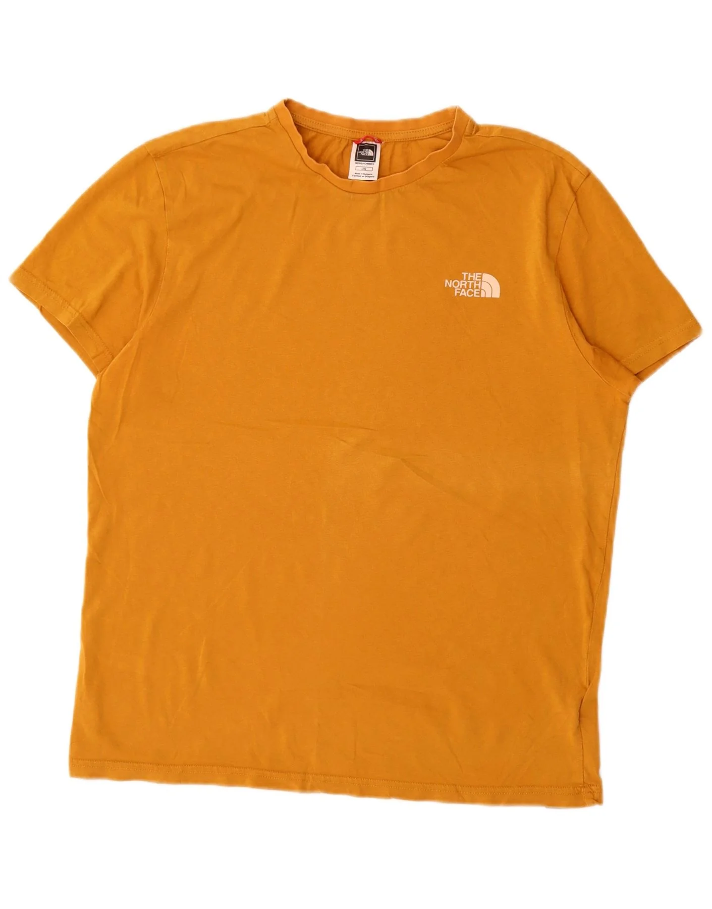 The North Face Mens T-Shirt Top Large Yellow Cotton