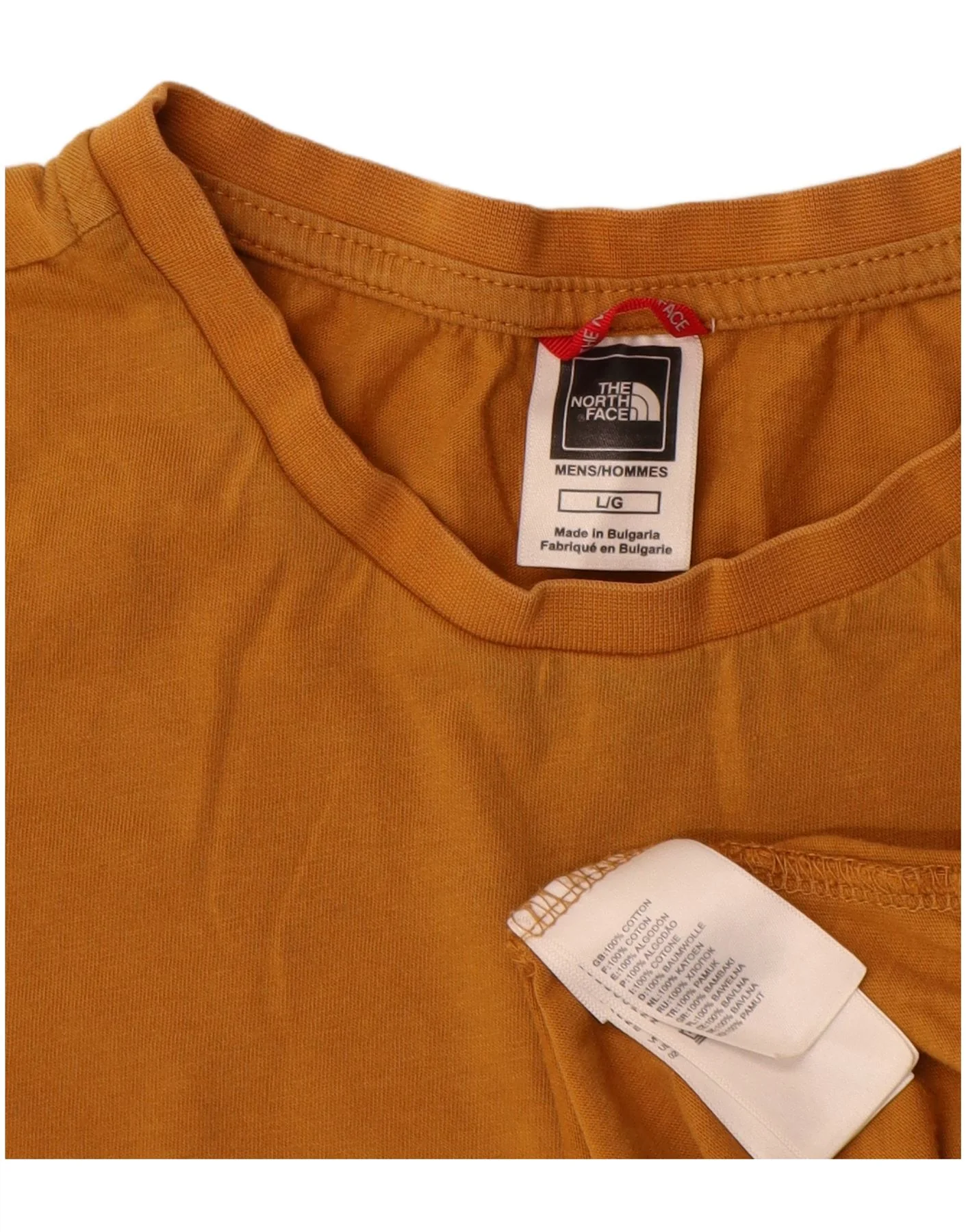 The North Face Mens T-Shirt Top Large Yellow Cotton - Image 3