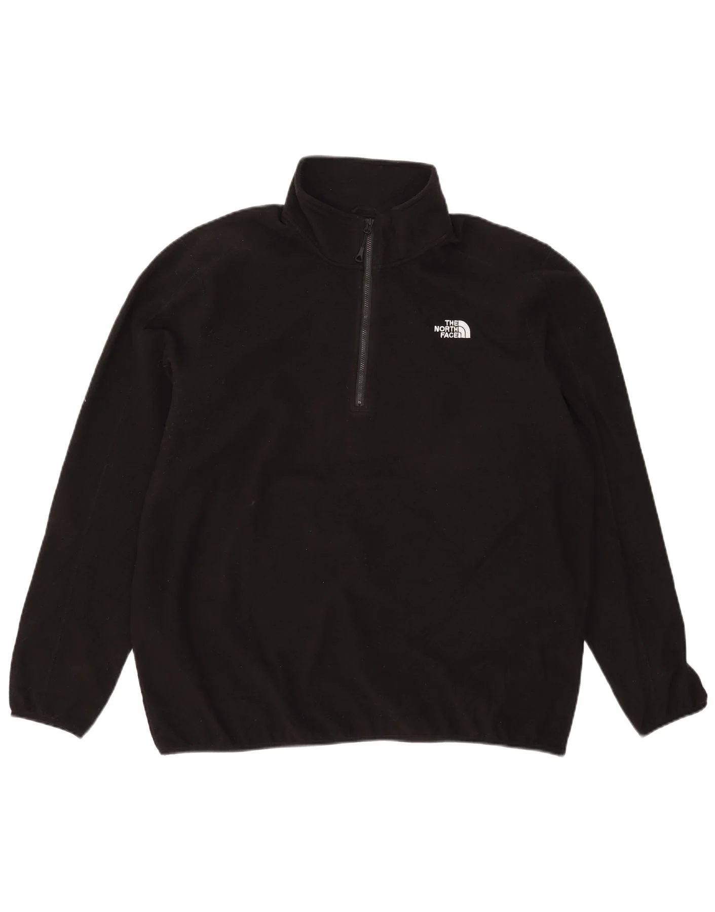 The North Face Mens Zip Neck Fleece Jumper 2XL Black Polyester