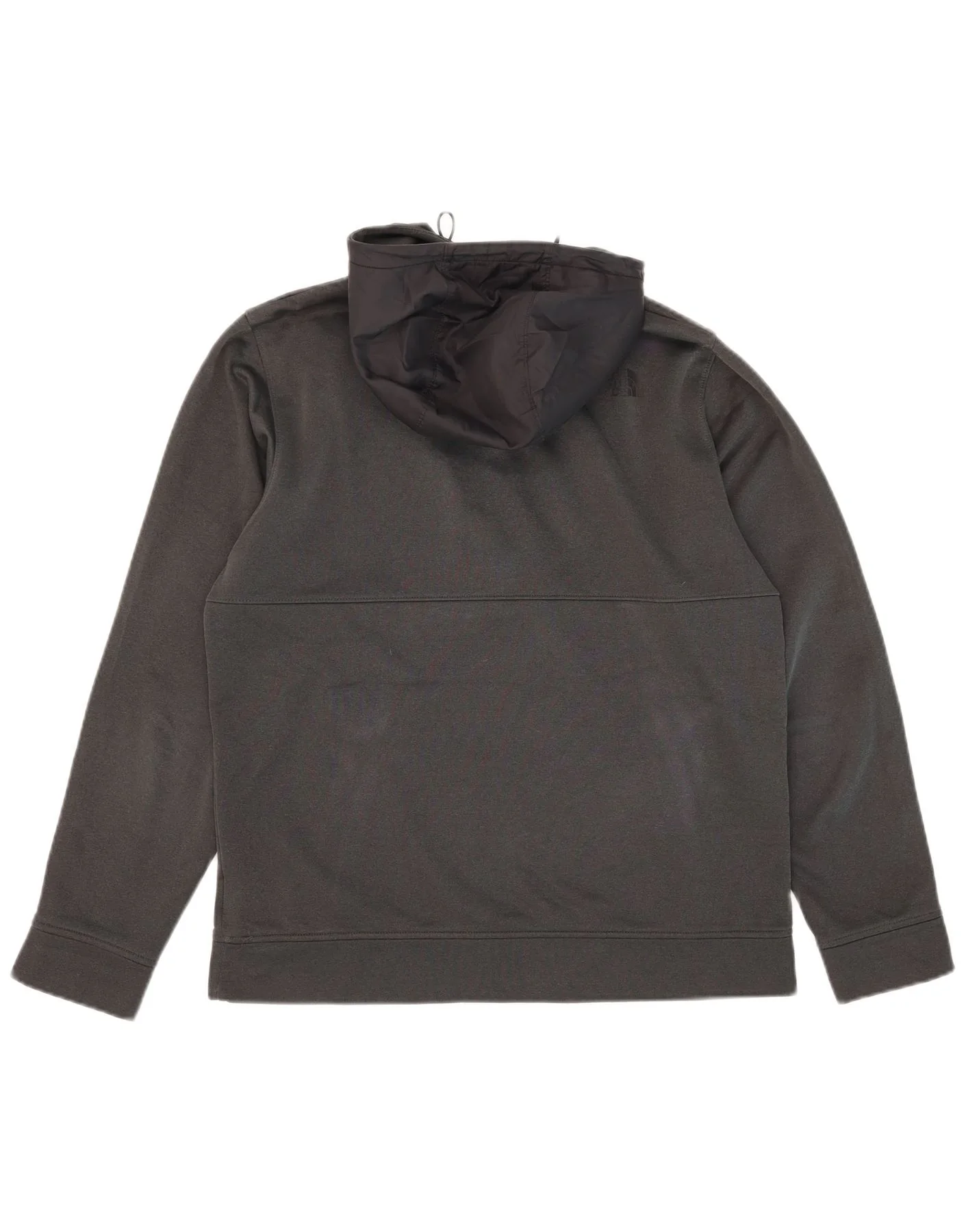 The North Face Mens Zip Neck Hoodie Jumper Medium Grey Polyester - Image 2