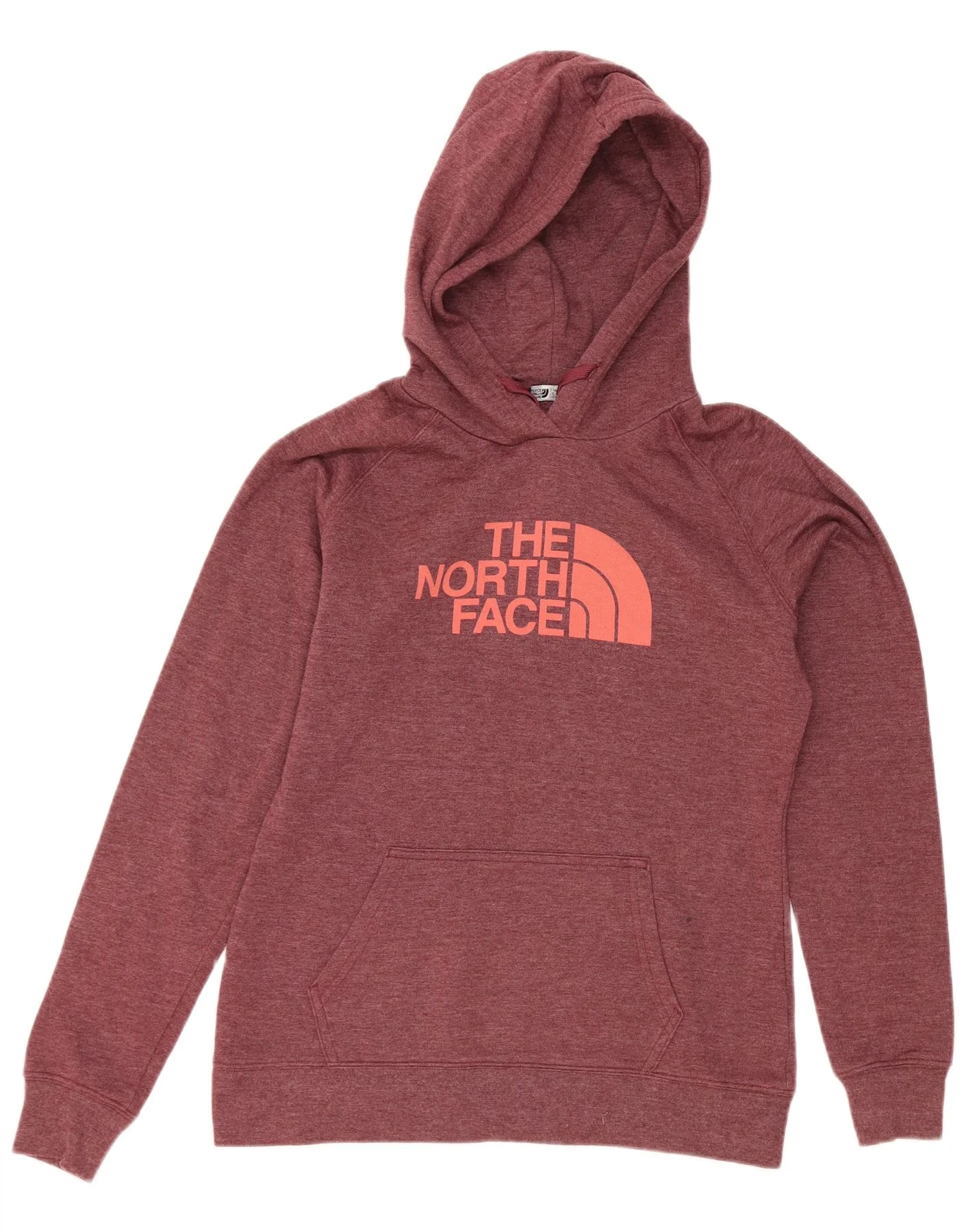 The North Face Womens Graphic Hoodie Jumper UK 10 Small Burgundy Cotton
