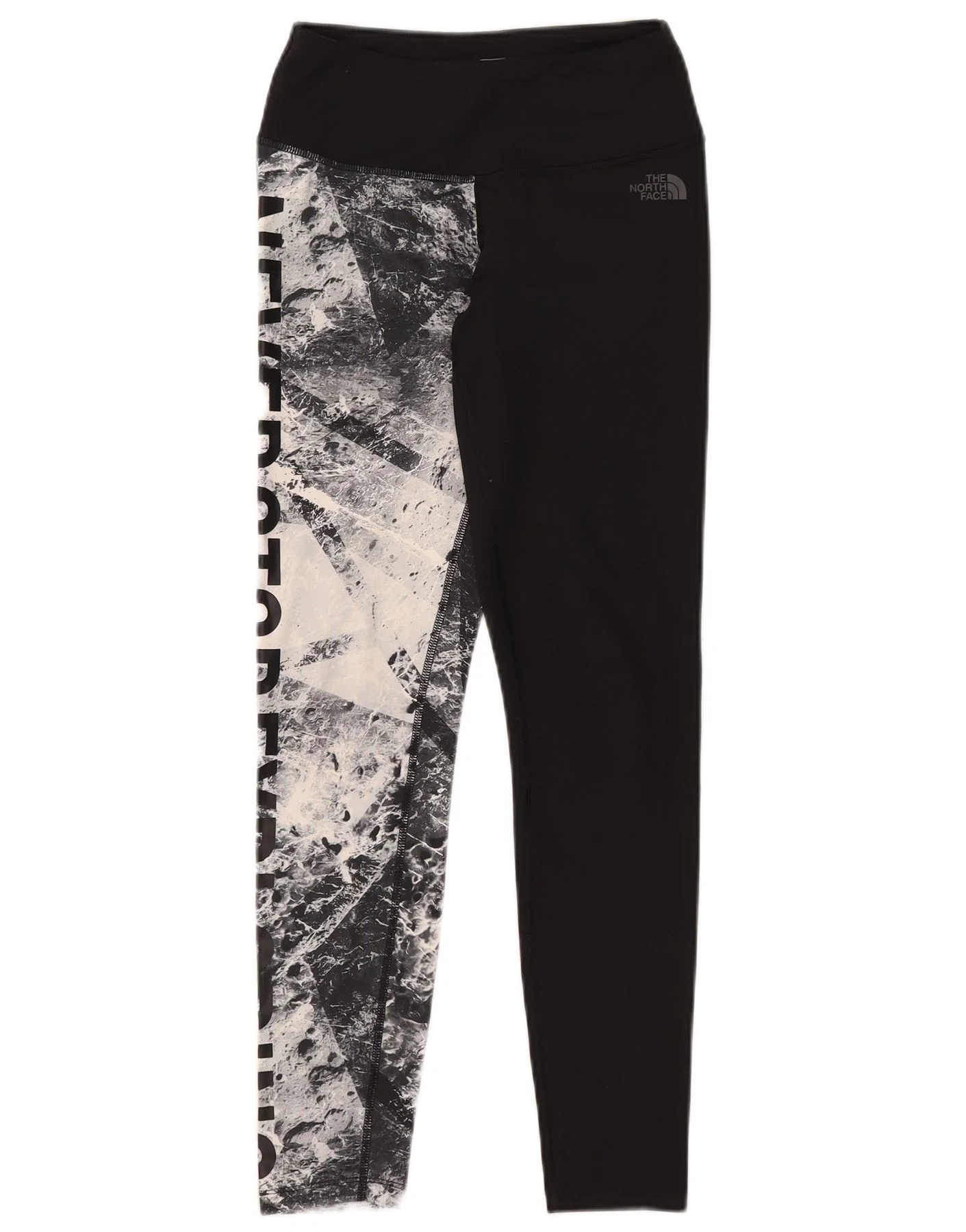 The North Face Womens Graphic Leggings UK 14 Medium Black Colourblock