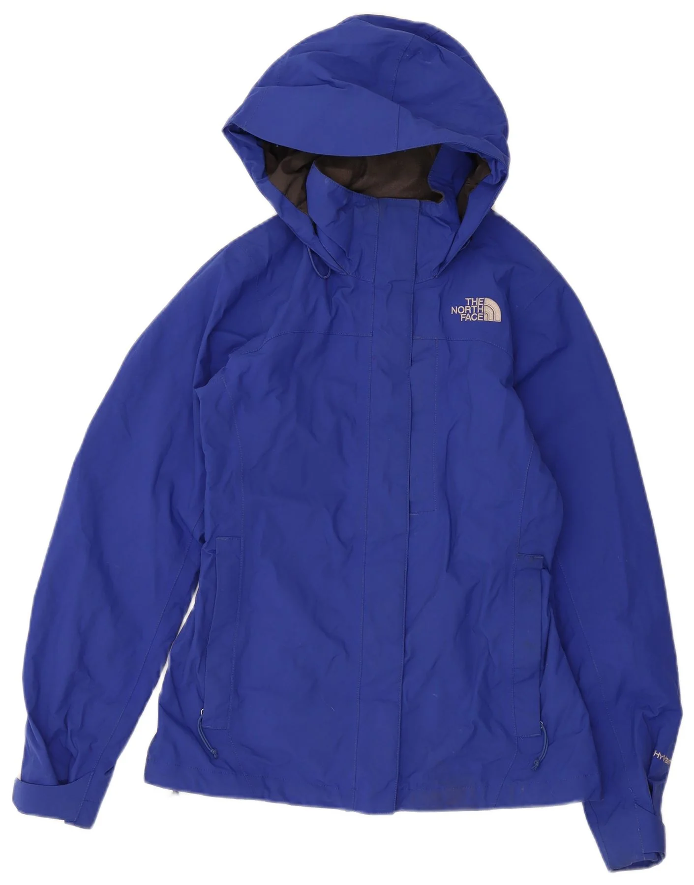 The North Face Womens Hooded Oversized Rain Jacket UK 6 XS Blue Nylon