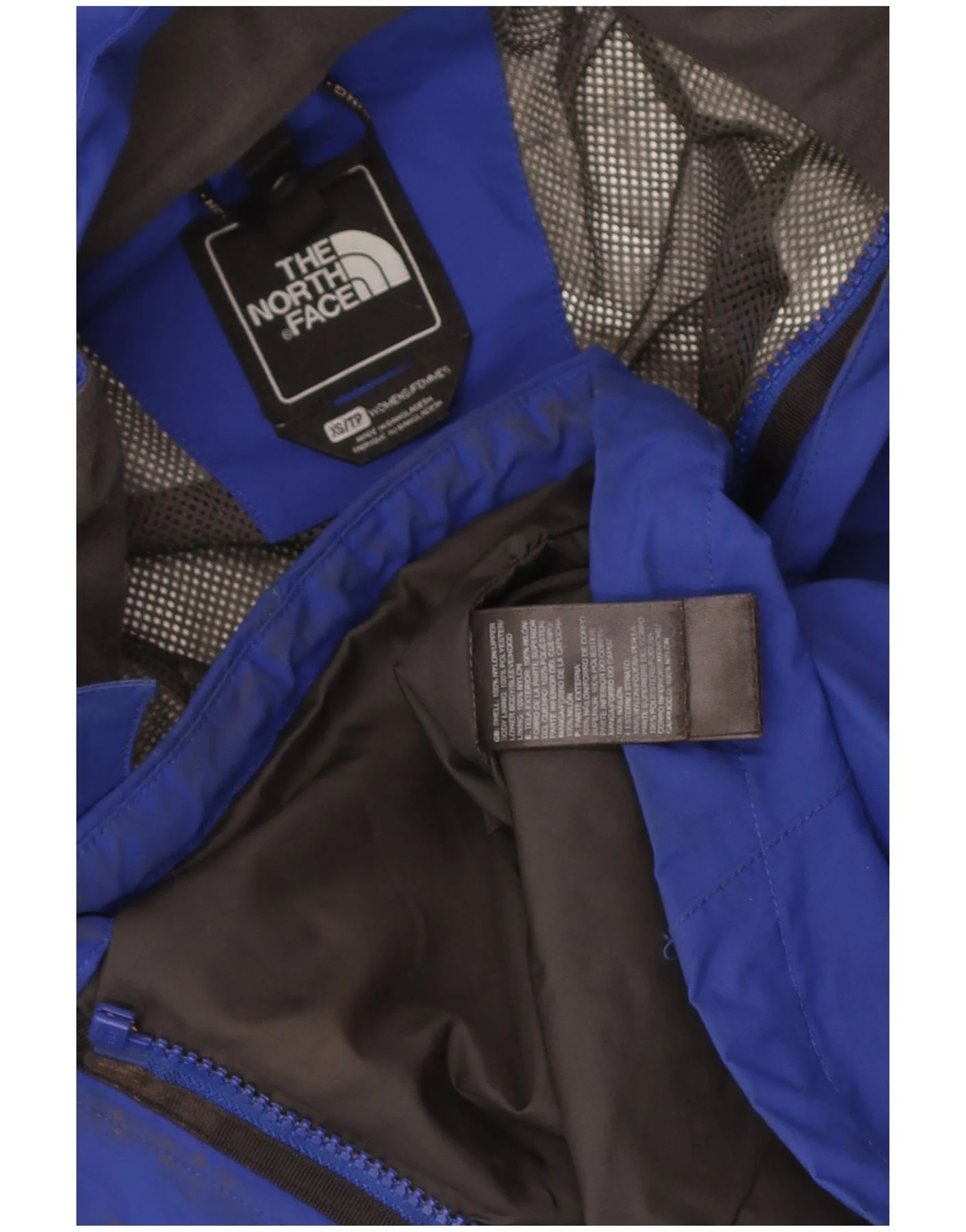 The North Face Womens Hooded Oversized Rain Jacket UK 6 XS Blue Nylon - Image 5