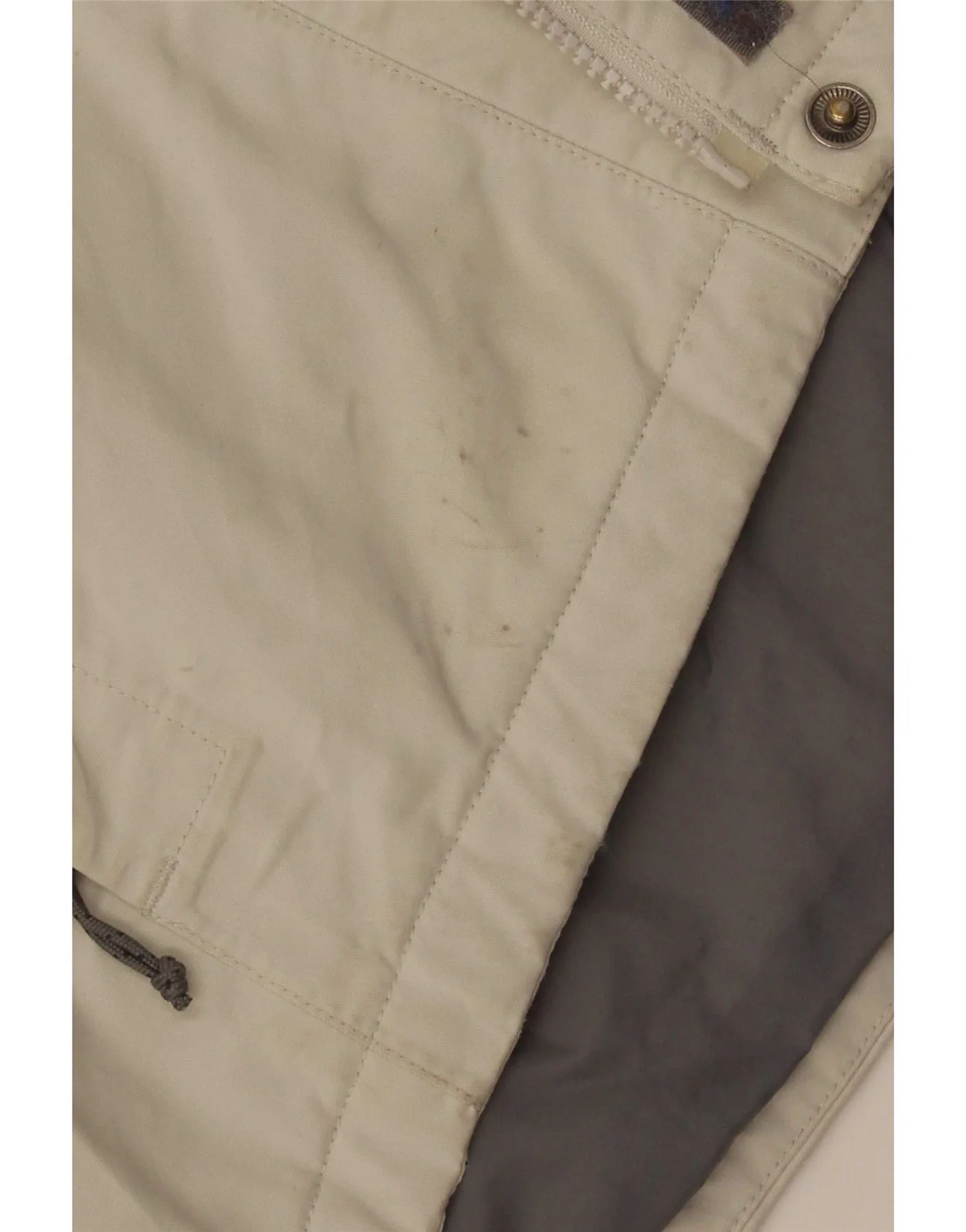 The North Face Womens Hooded Windbreaker Jacket UK 16 Large Off White - Image 3