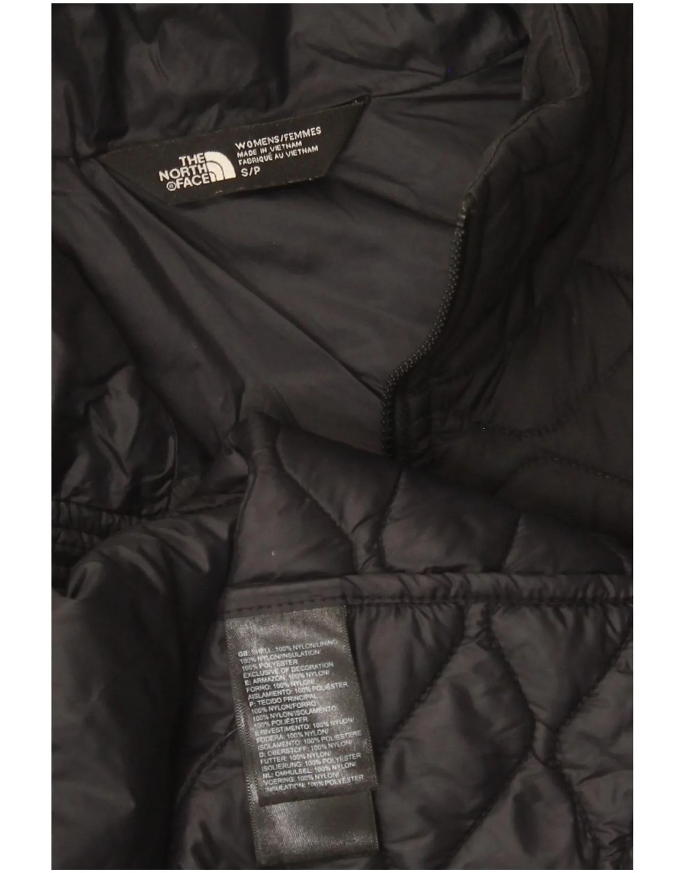 The North Face Womens Quilted Jacket UK 10 Small Black Nylon - Image 4