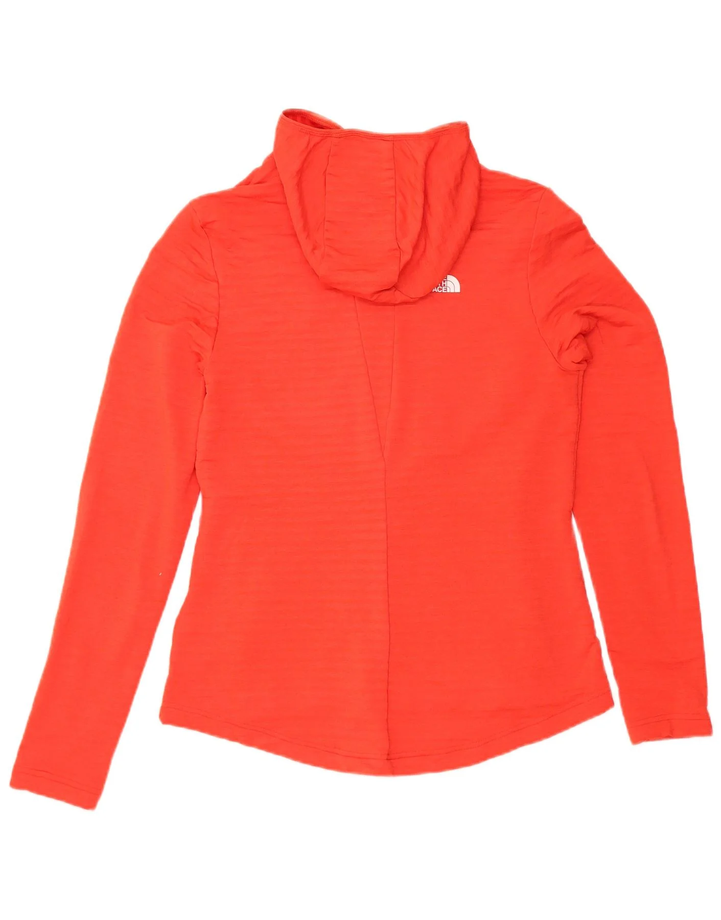 THE NORTH FACE Womens Zip Hoodie Sweater UK 14 Medium Orange Pinstripe - Image 2