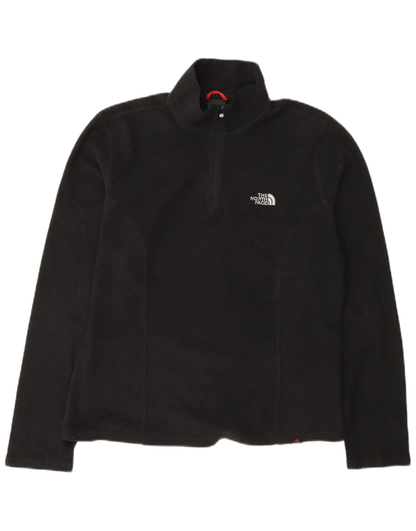 The North Face Womens Zip Neck Fleece Jumper UK 14 Medium Black Polyester