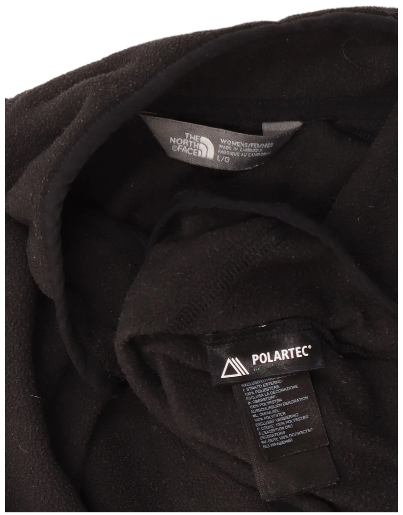The North Face Womens Zip Neck Fleece Jumper UK 16 Large Black Polyester - Image 4