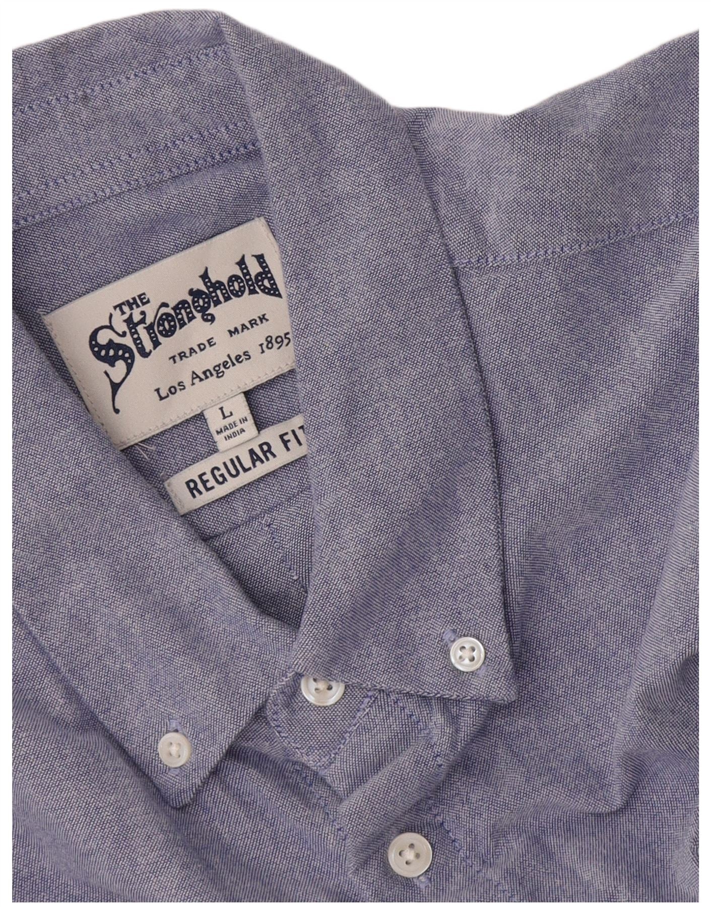 The Stronghold Mens Regular Fit Shirt Large Blue - Image 3
