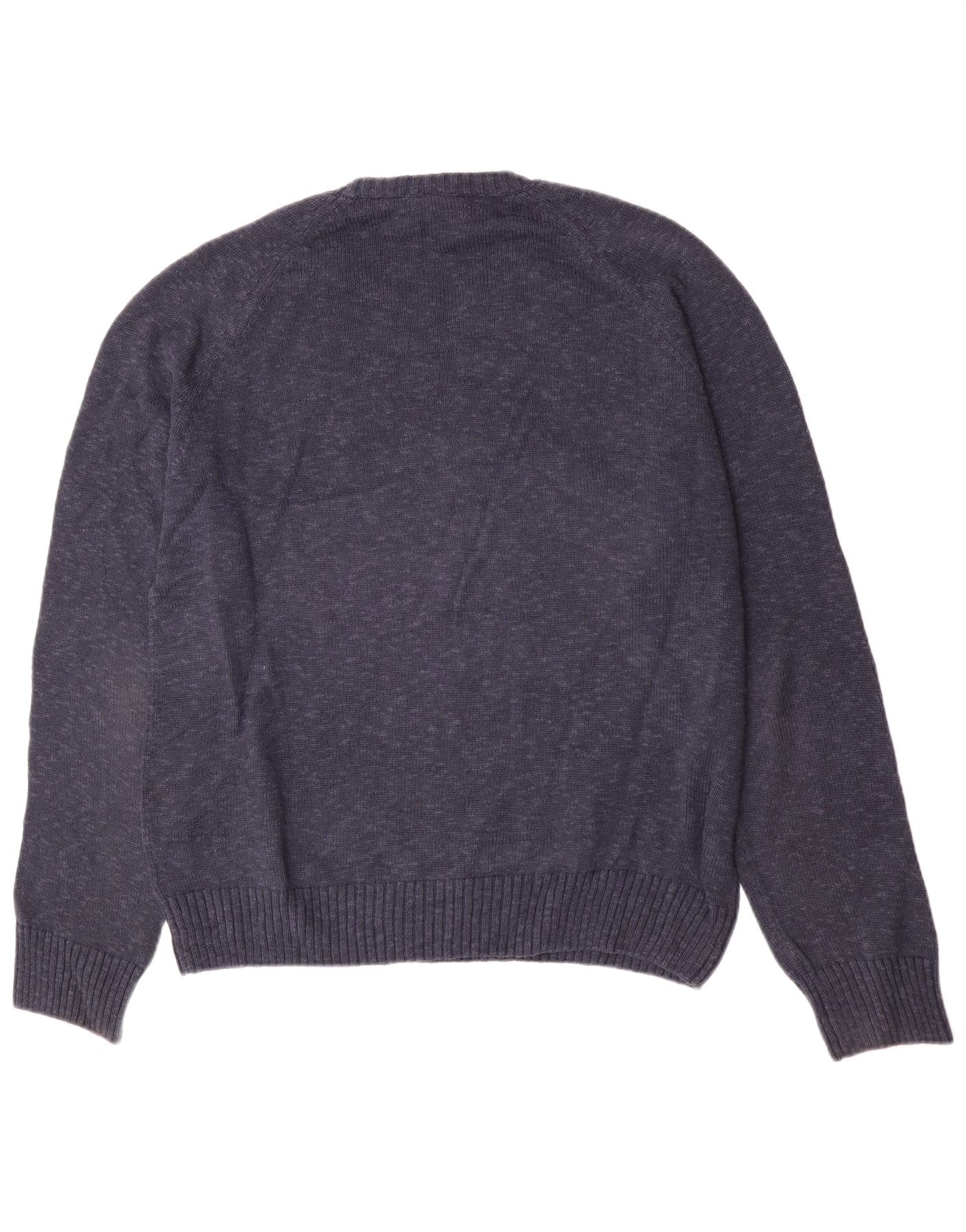 Timberland Mens Crew Neck Jumper Sweater XL Navy Blue Flecked Cotton - Image 2