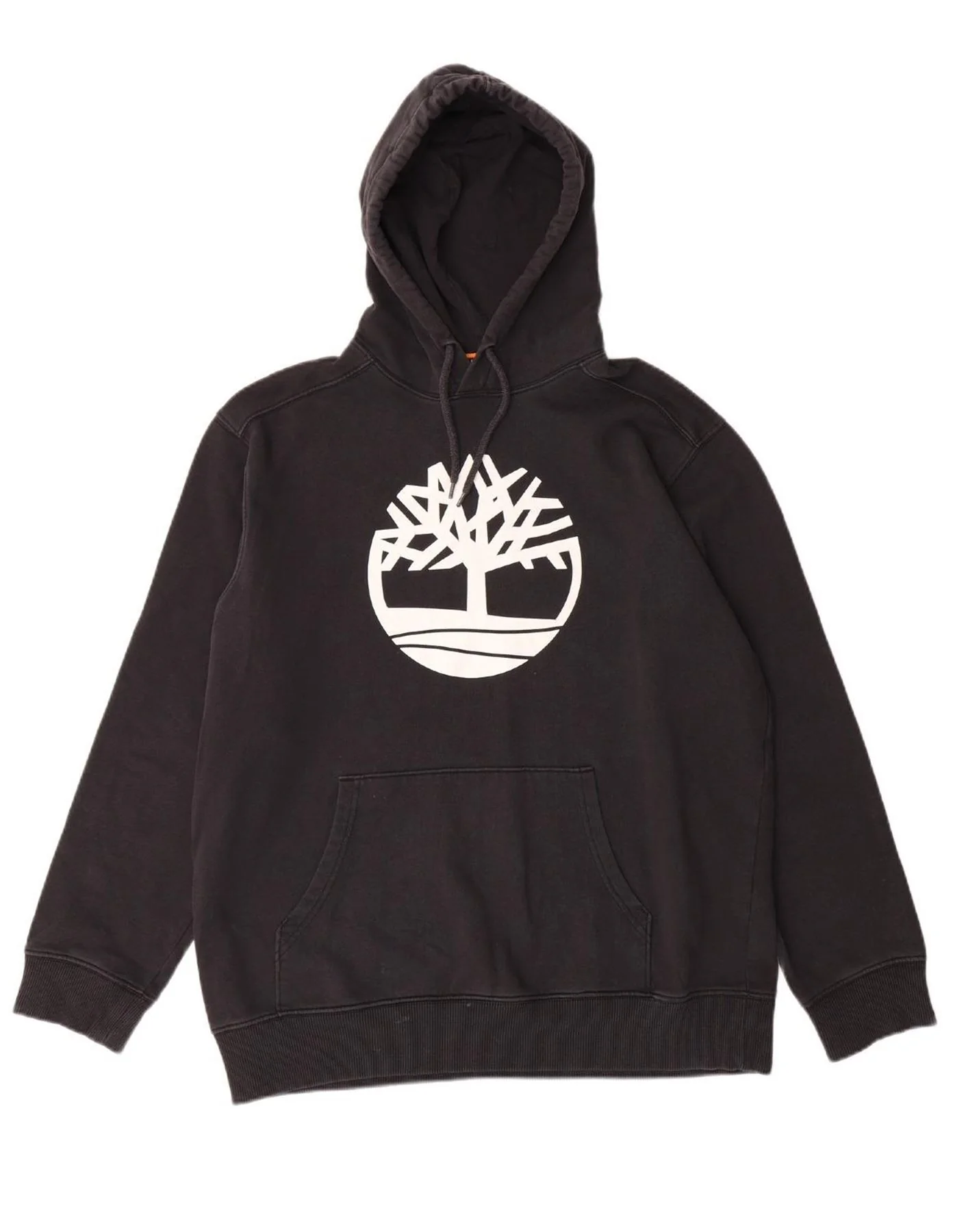 TIMBERLAND Mens Graphic Regular Fit Hoodie Jumper Large Black Cotton