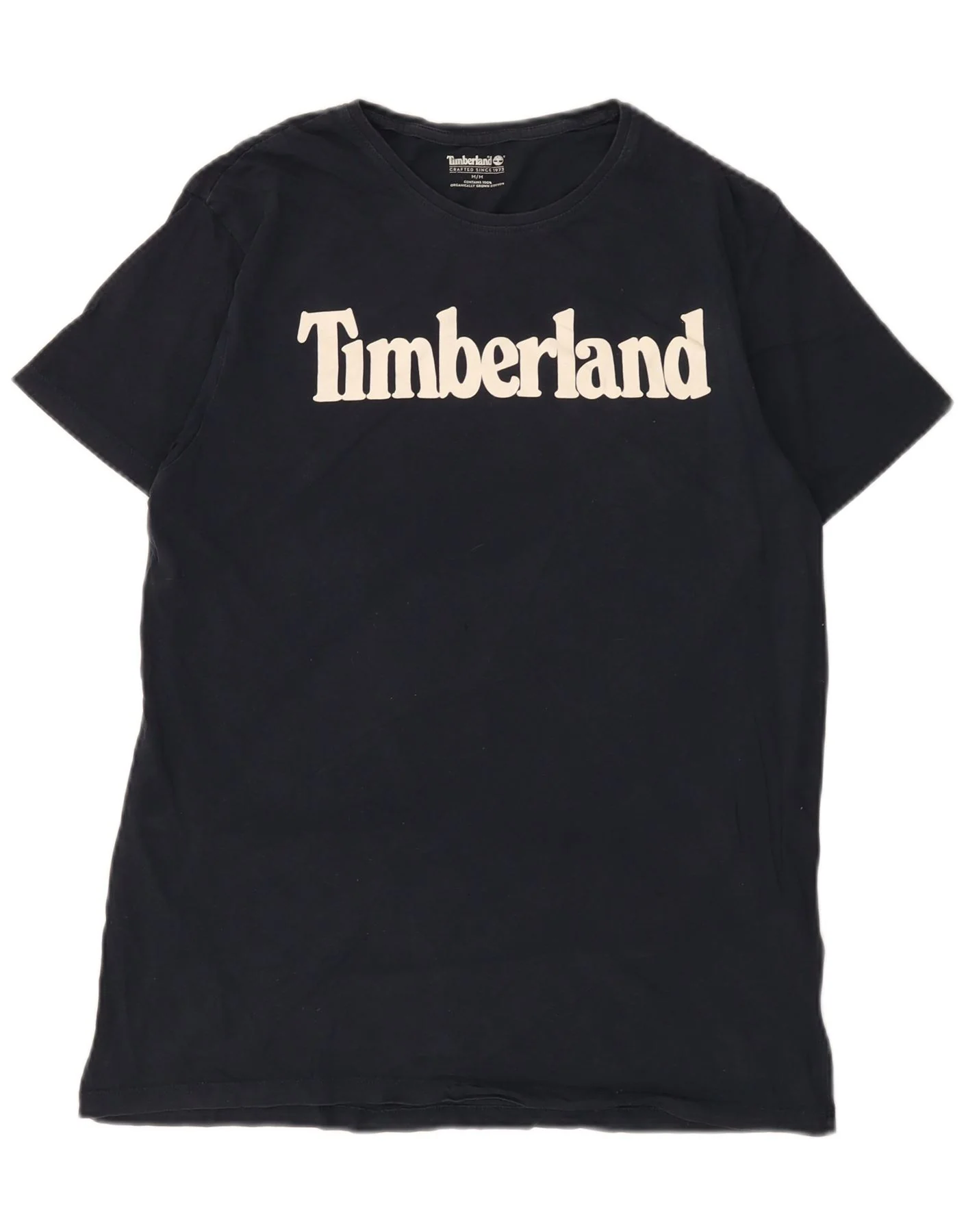 Timberland Mens Graphic T-Shirt Top Medium Navy Blue Cotton