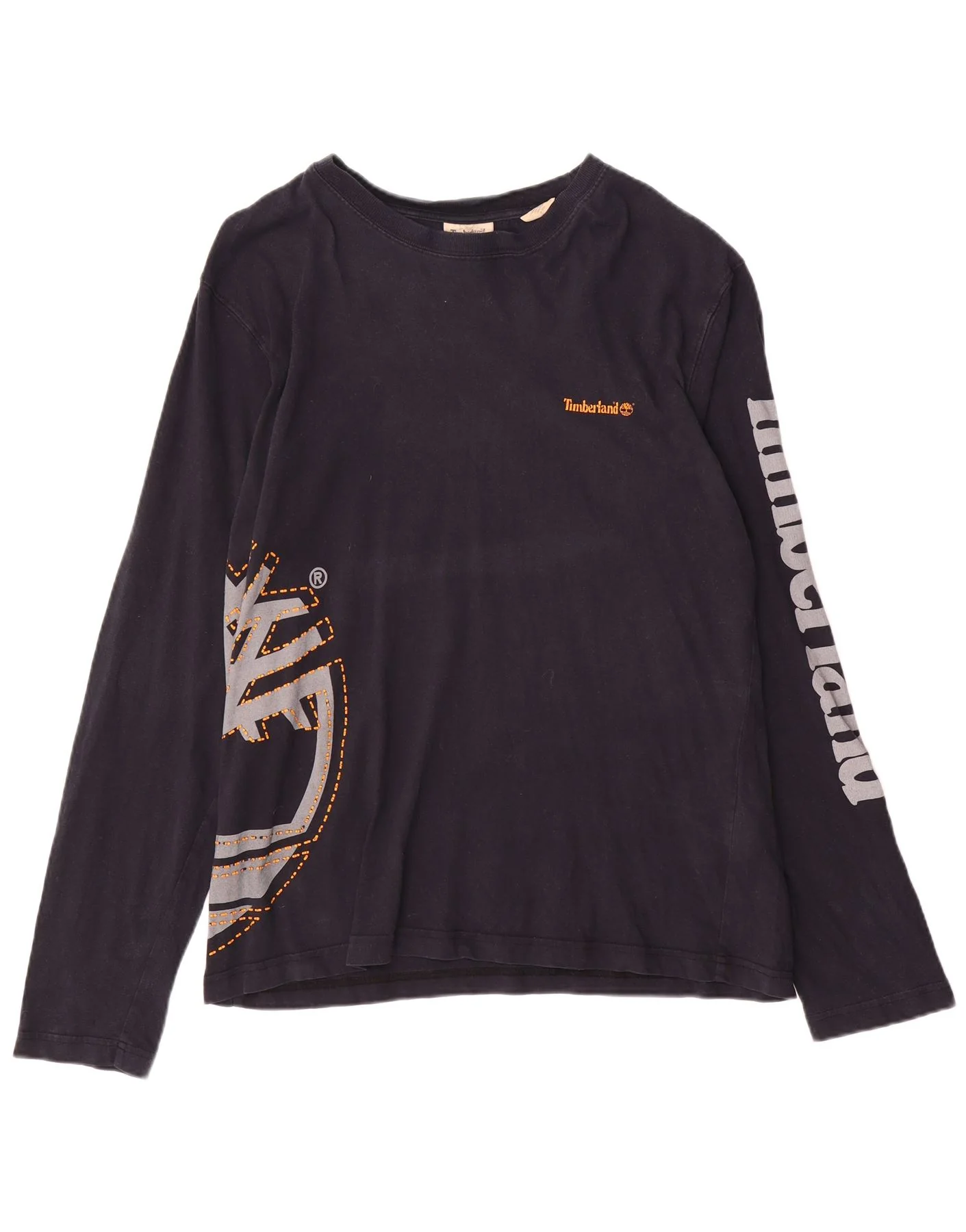 Timberland Mens Graphic Top Long Sleeve XL Navy Blue Cotton