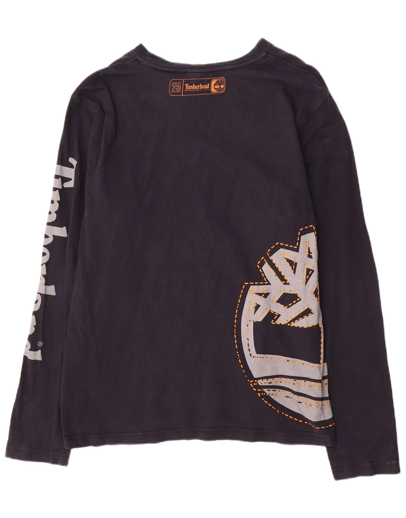 Timberland Mens Graphic Top Long Sleeve XL Navy Blue Cotton - Image 2