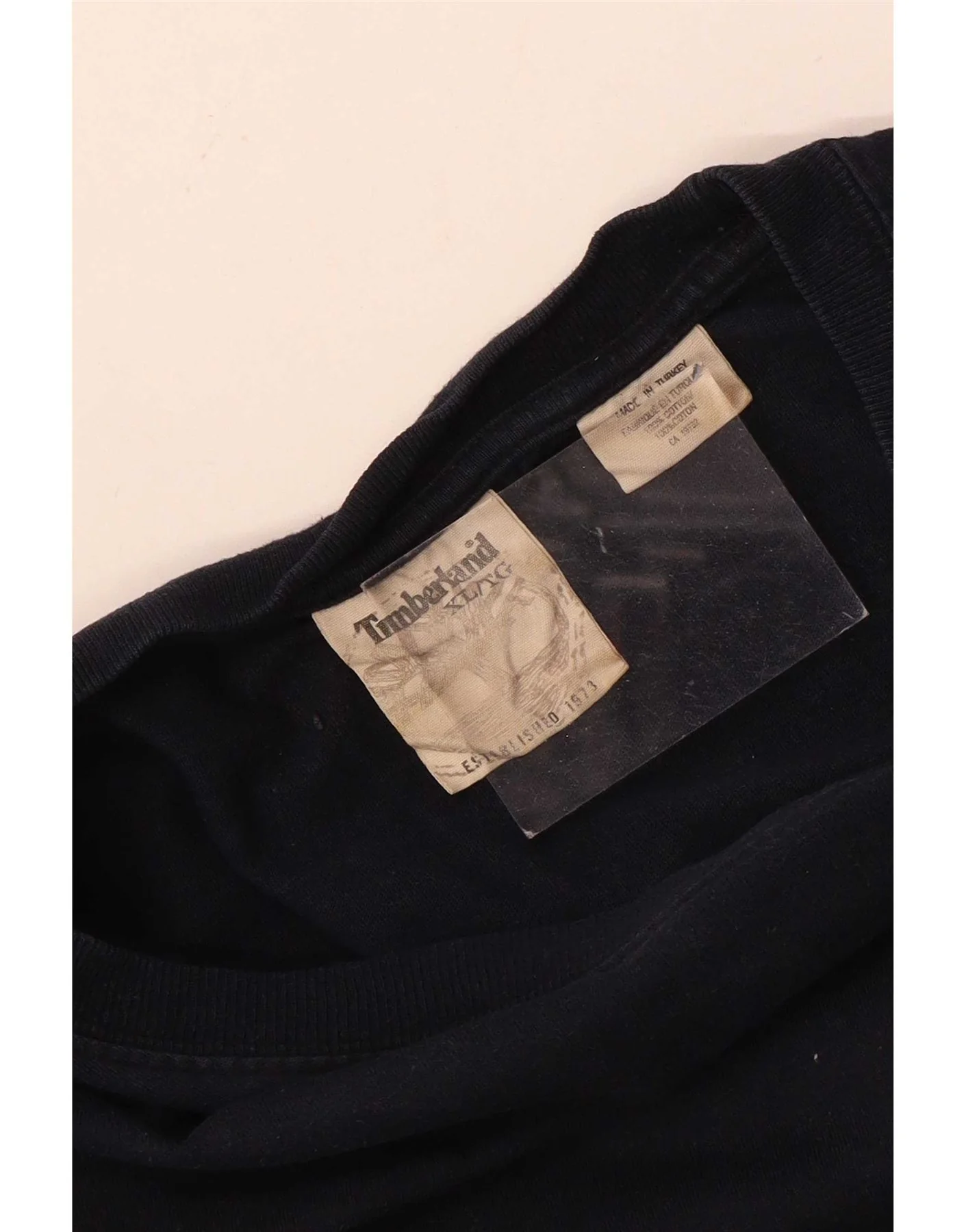 Timberland Mens Graphic Top Long Sleeve XL Navy Blue Cotton - Image 3