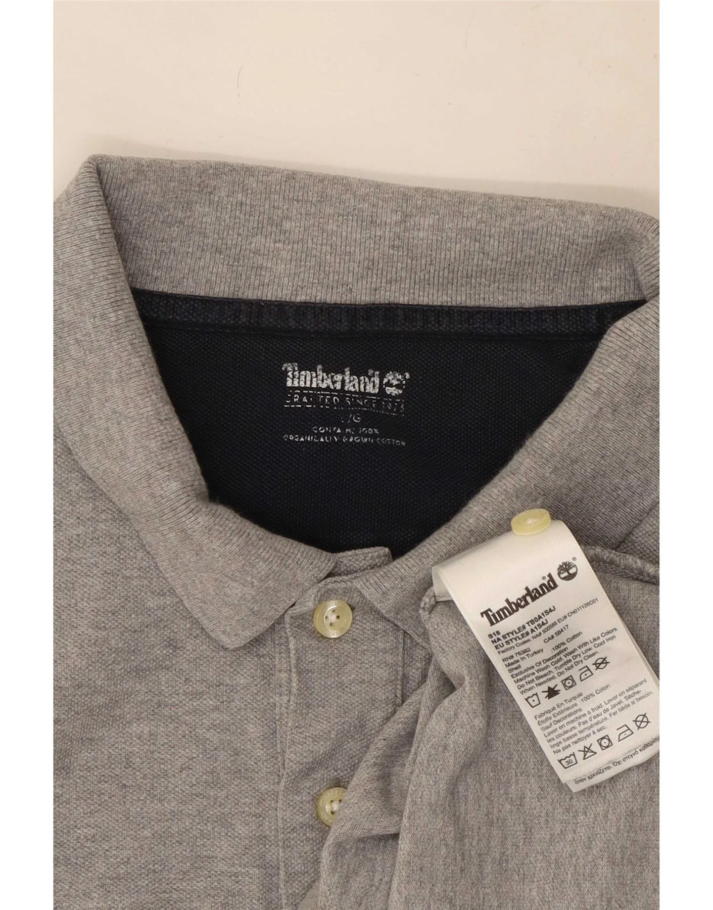 Timberland Mens Polo Shirt Large Grey Cotton - Image 3
