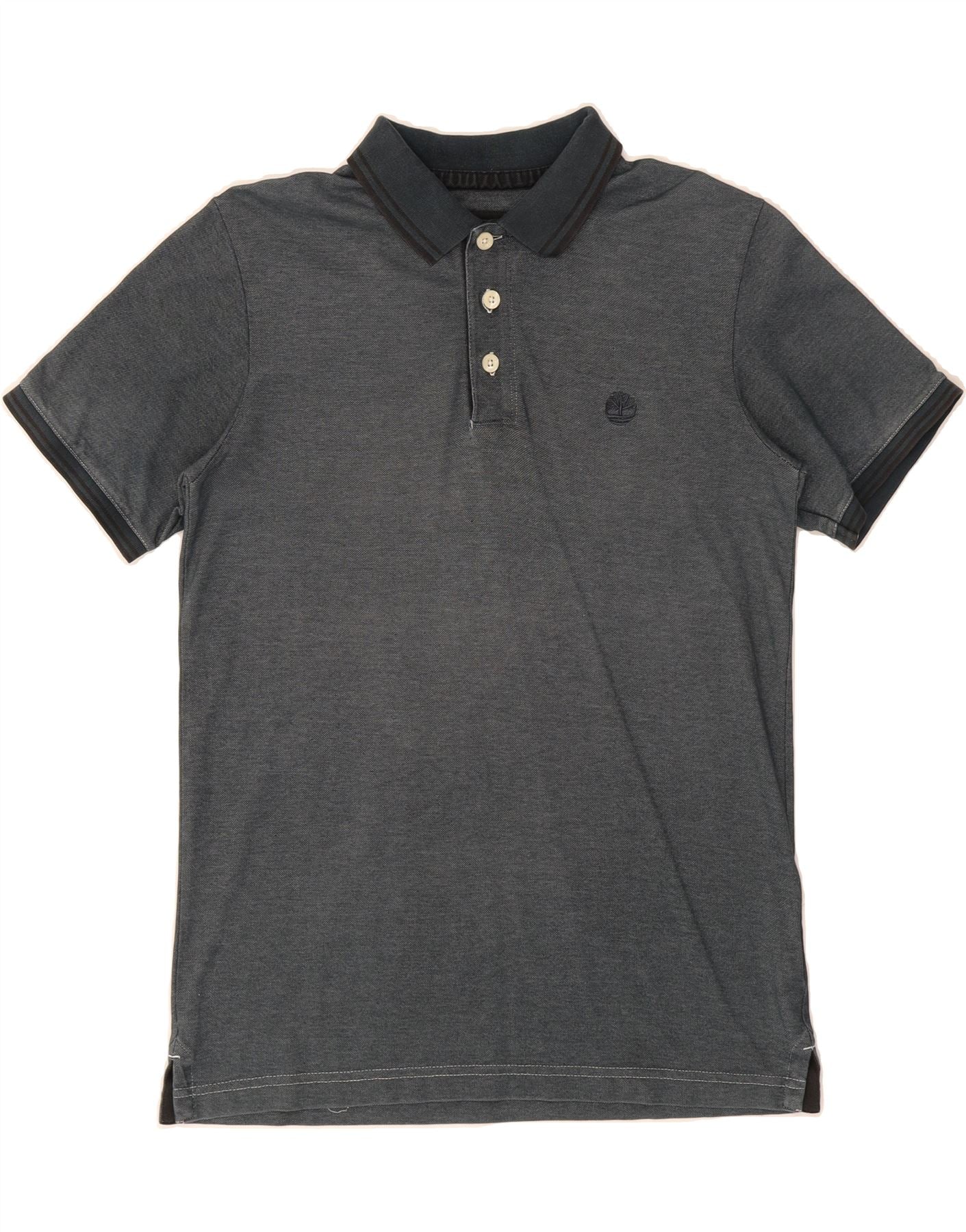 TIMBERLAND Mens Regular Fit Polo Shirt Large Navy Blue Cotton