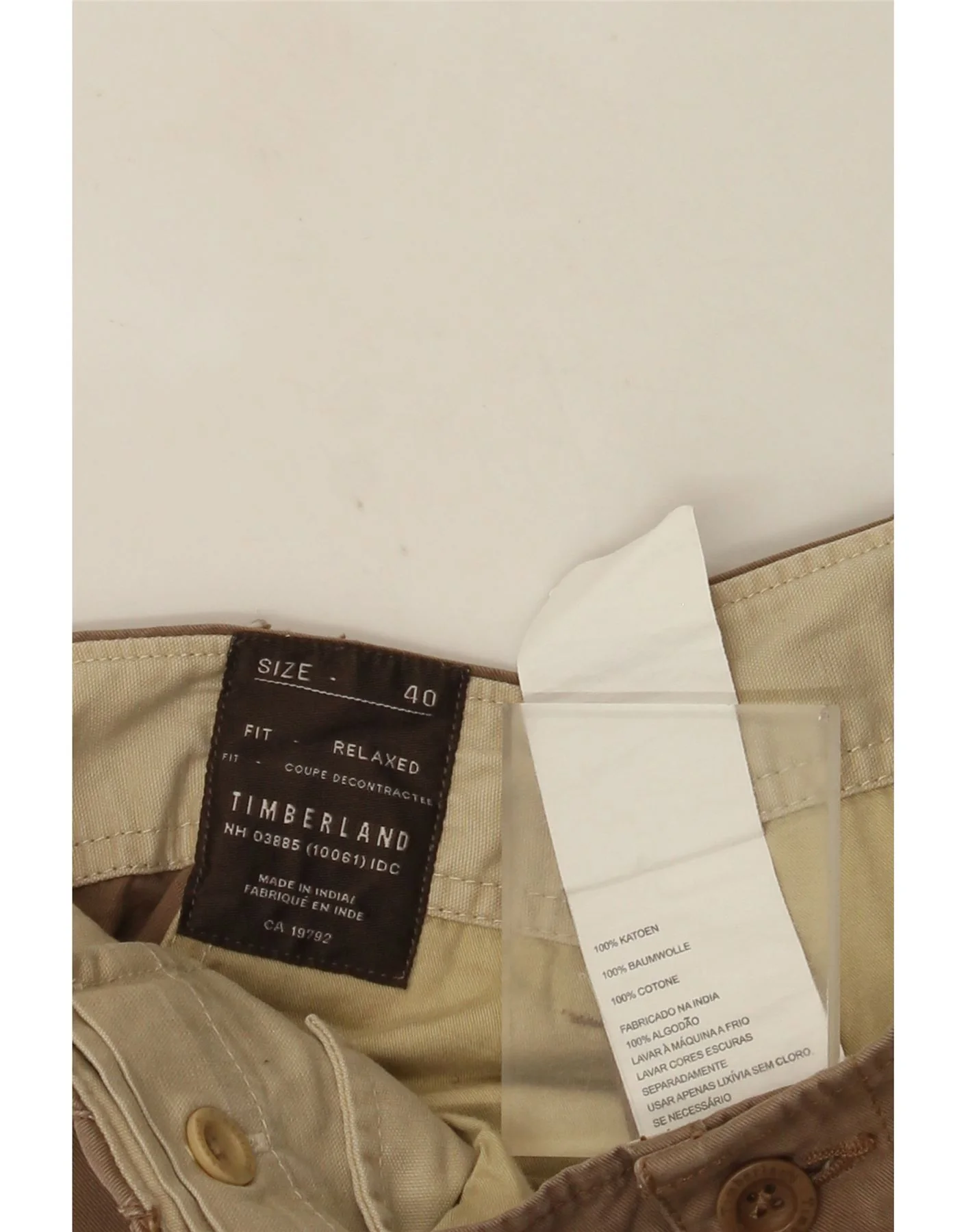 Timberland Mens Relaxed Fit Cargo Trousers W40 L33 Brown Cotton - Image 4