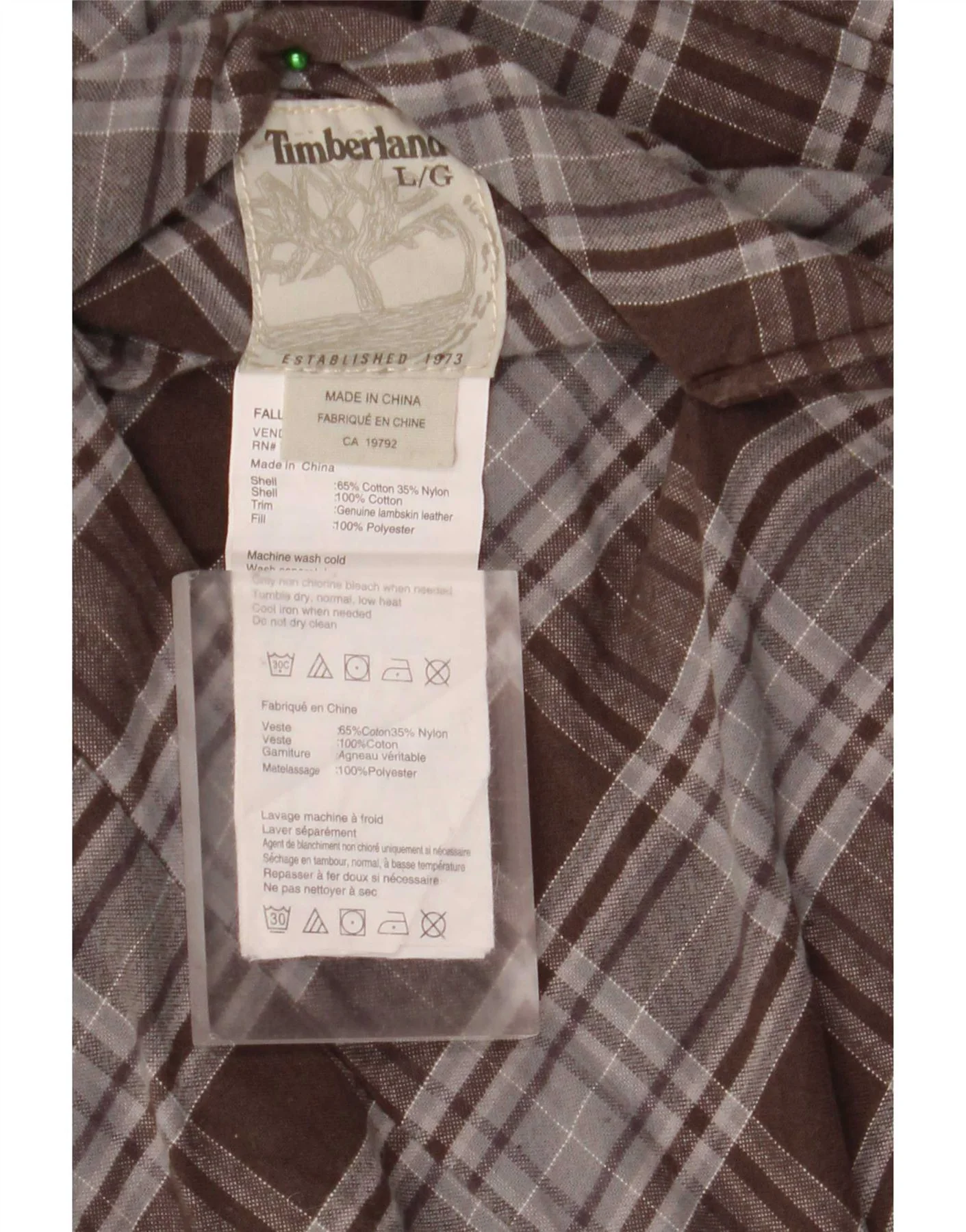 Timberland Mens Reversible Padded Gilet UK 40 Large Brown Cotton - Image 6